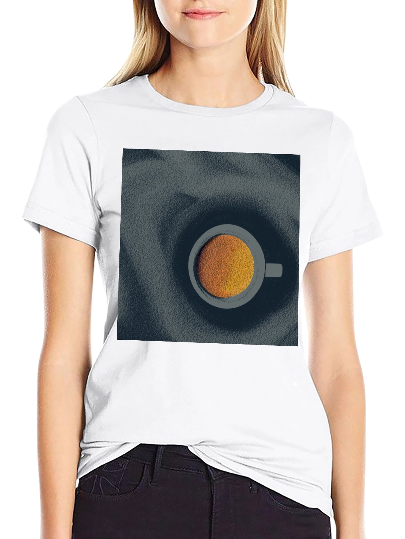 Modern Coffee Cup Graphic Tee - Unisex Black T-Shirt