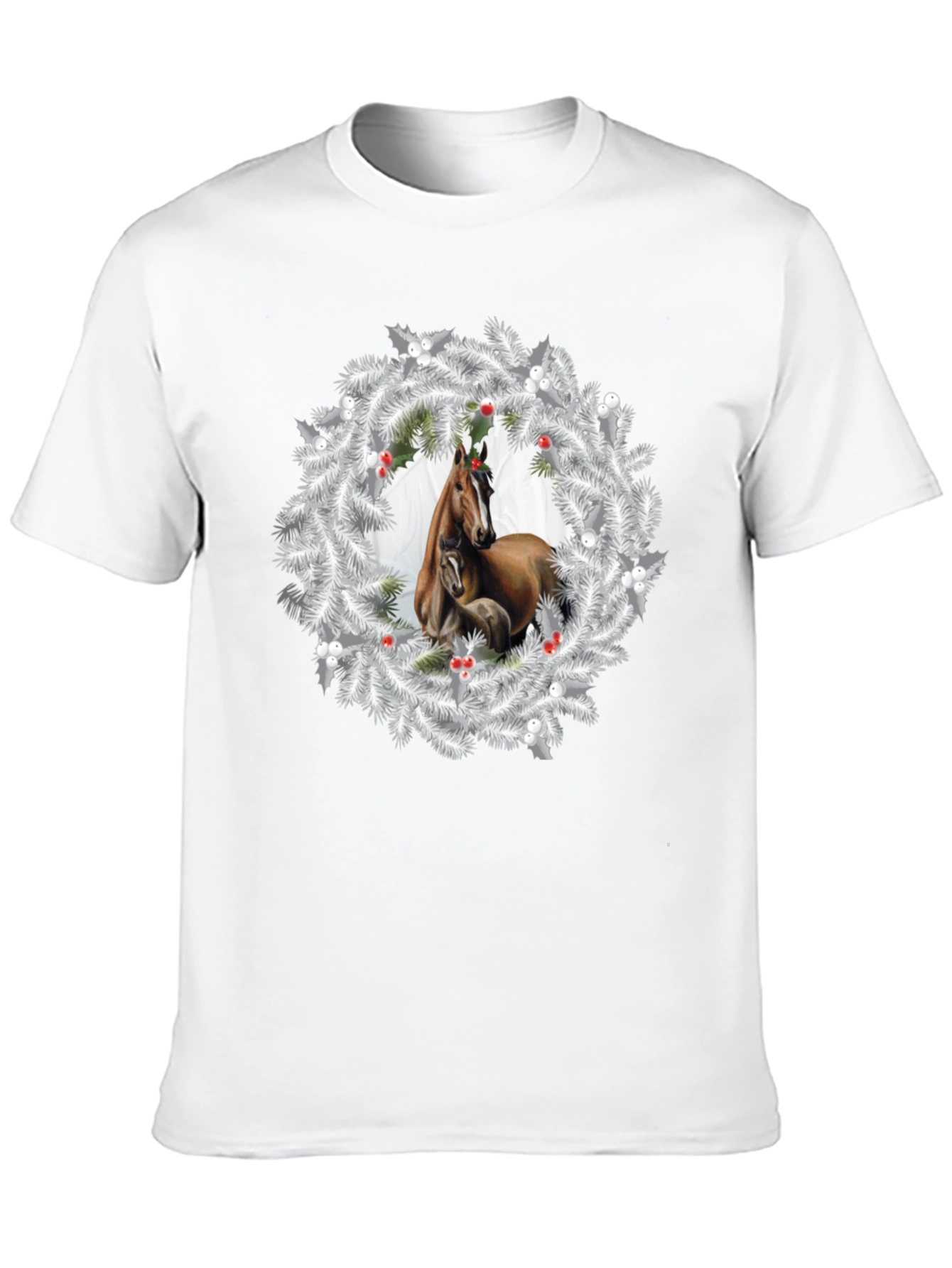 Horse Christmas Wreath T-Shirt