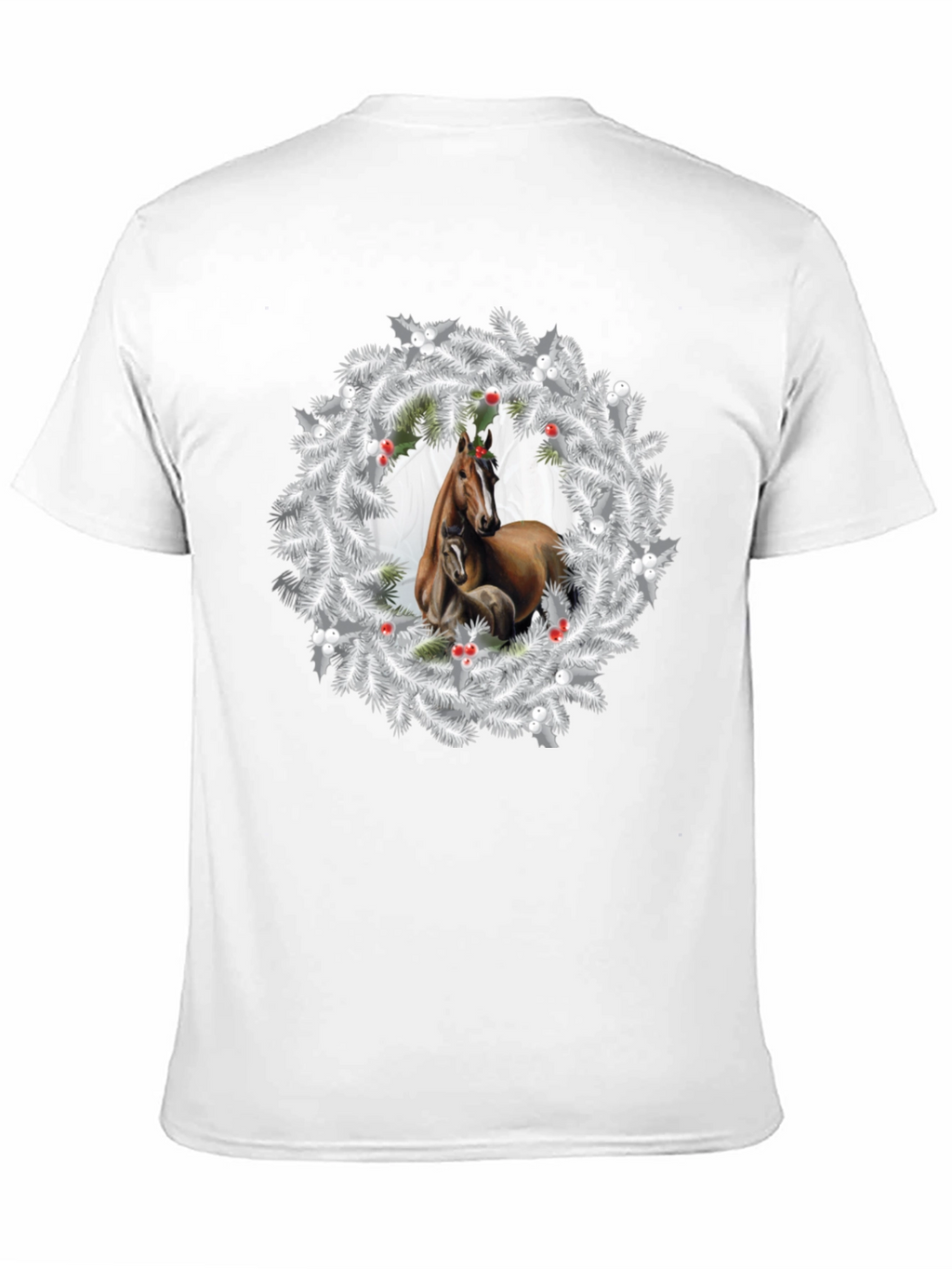 Horse Christmas Wreath T-Shirt