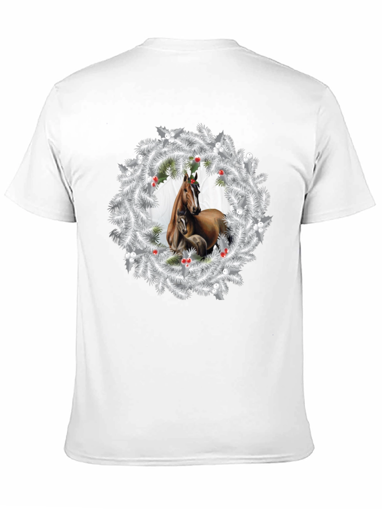 Horse Christmas Wreath T-Shirt