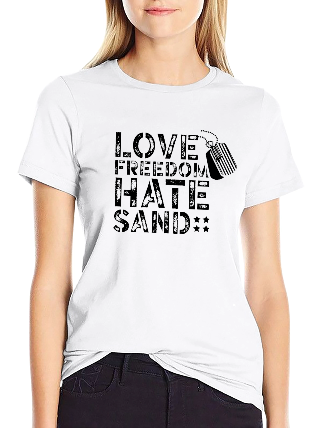 Love Freedom Hate Sand Graphic T-Shirt