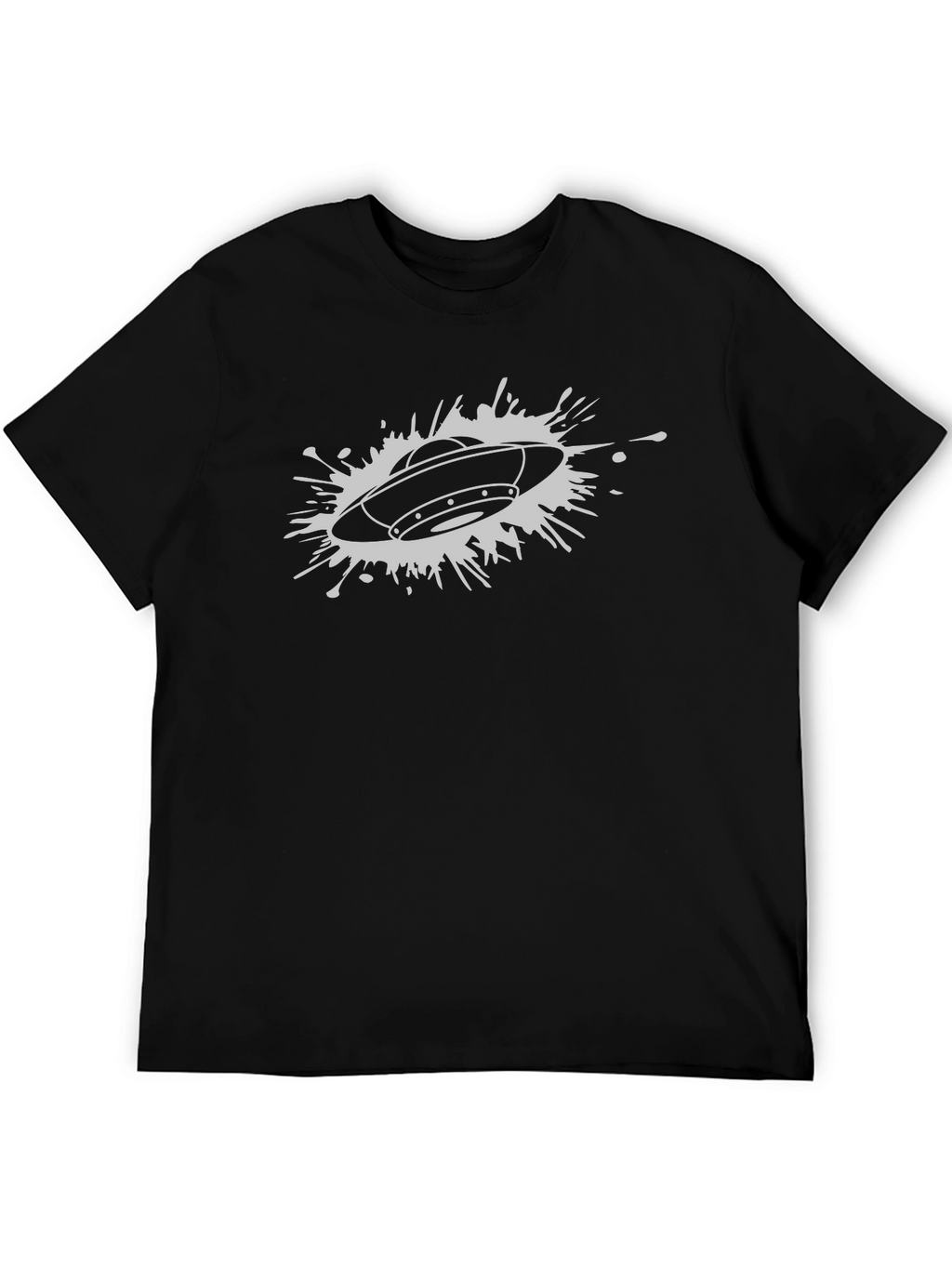 UFO Graphic T-Shirt - Black Cotton Blend