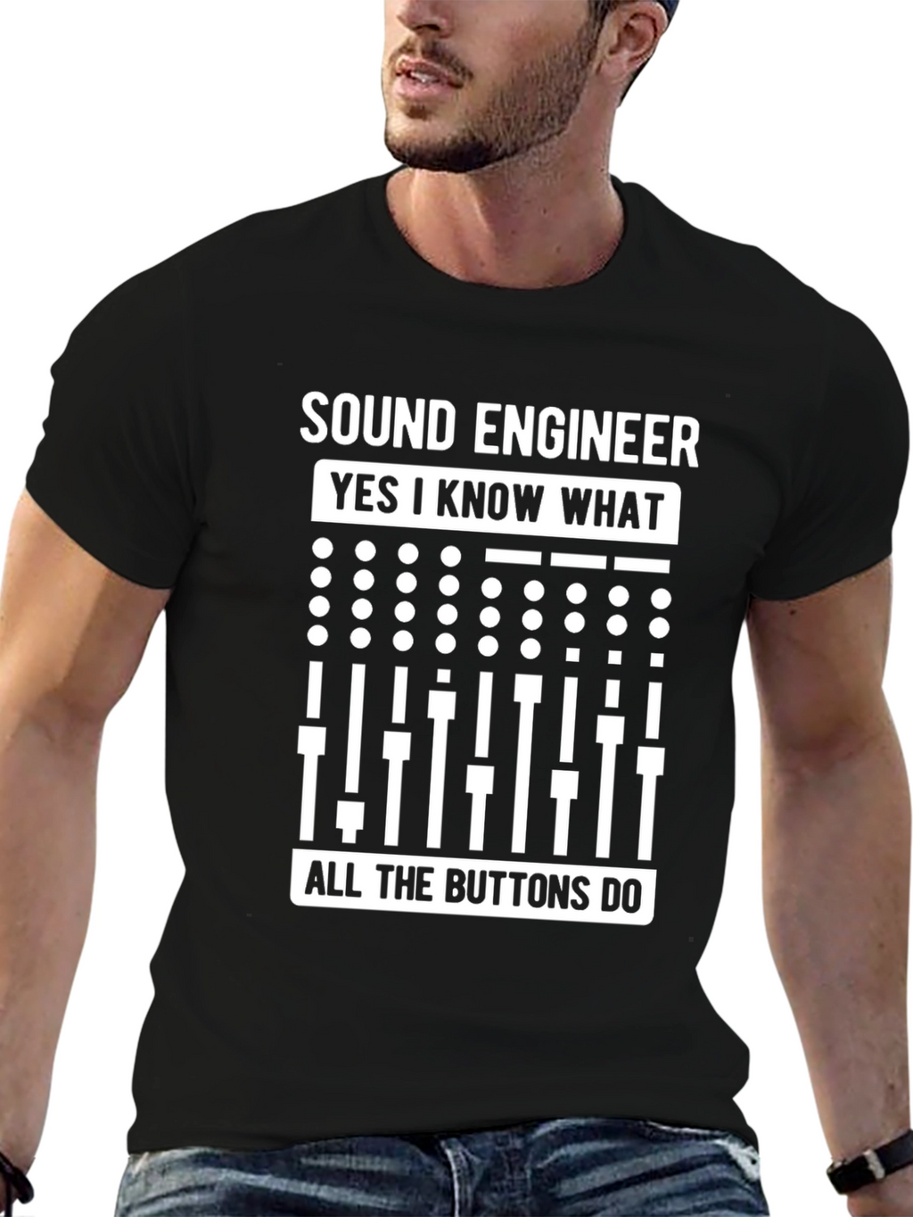 Sound Engineer Buttons T-Shirt - Music Producer Tee