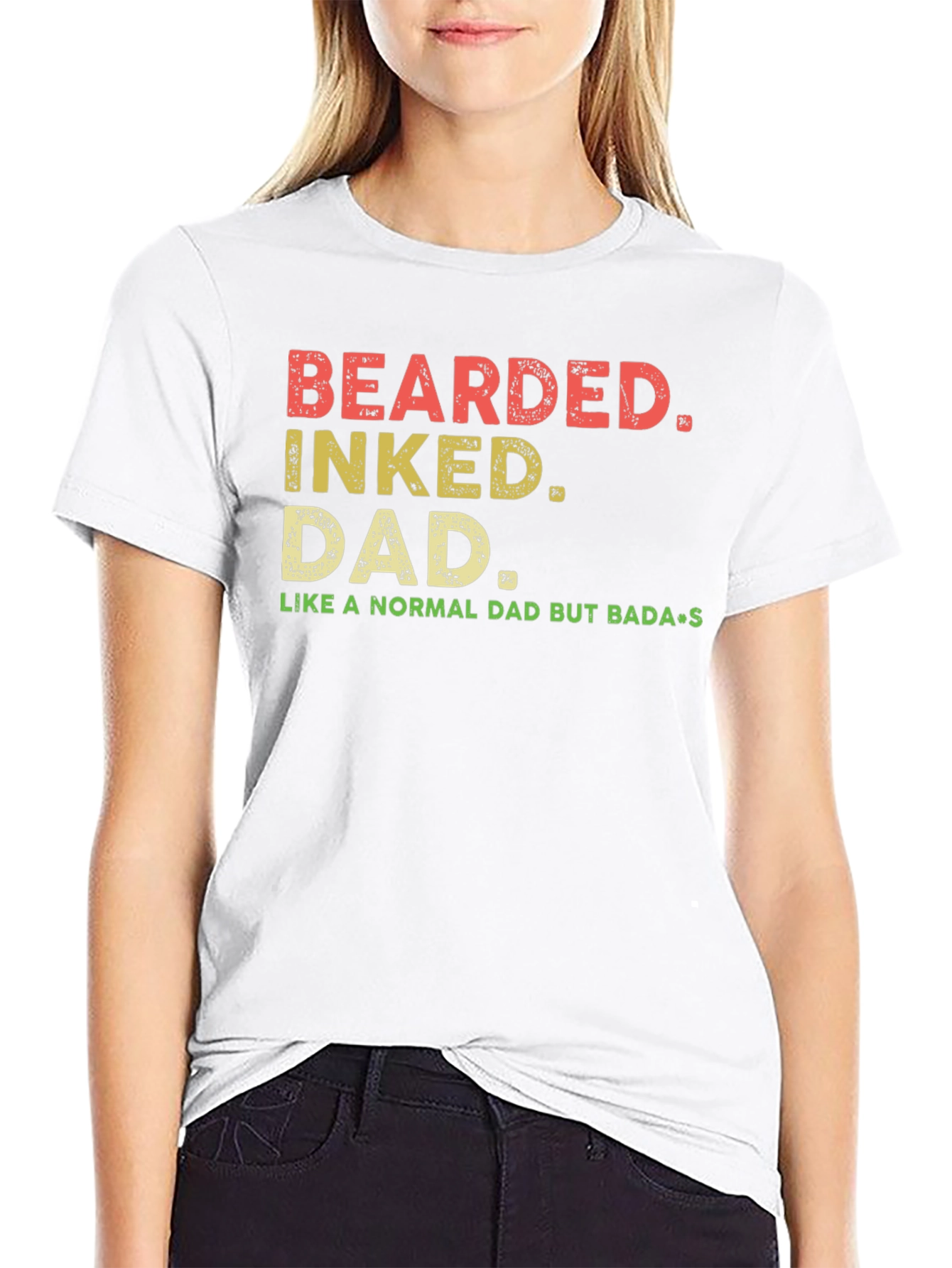 Bearded Inked Dad T-Shirt - Badass Fathers Day Gift