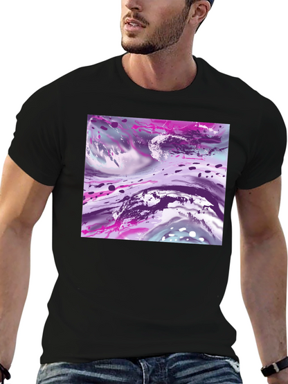Abstract Art Print Black T-Shirt