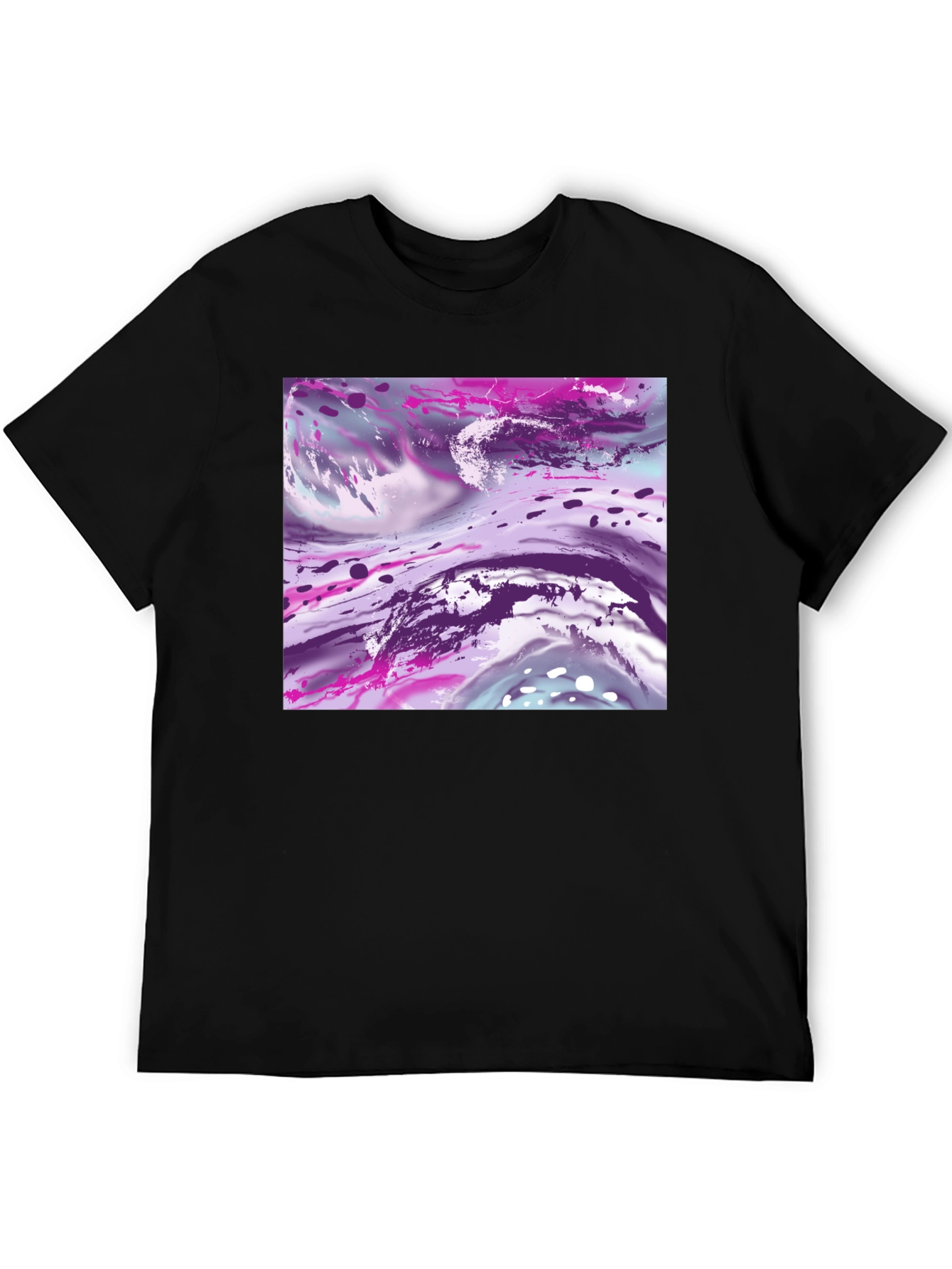 Abstract Art Print Black T-Shirt
