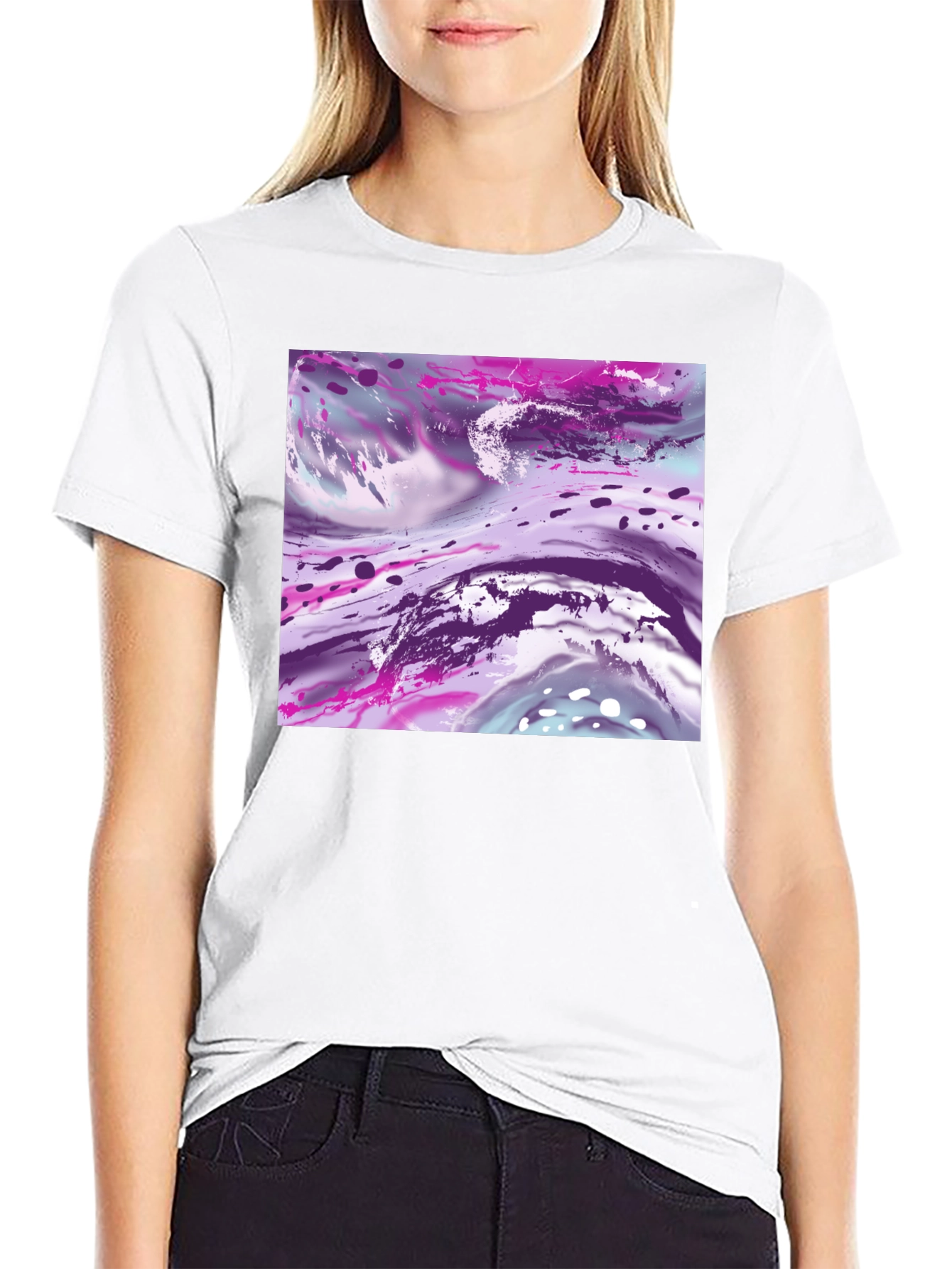 Abstract Art Print Black T-Shirt