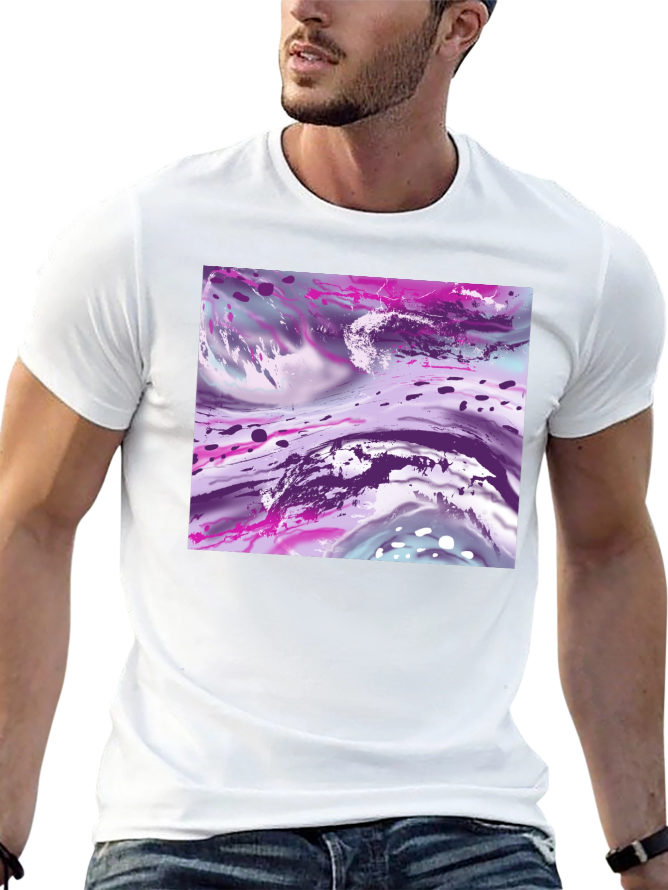 Abstract Art Print Black T-Shirt