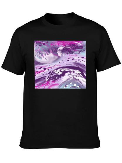 Abstract Art Print Black T-Shirt