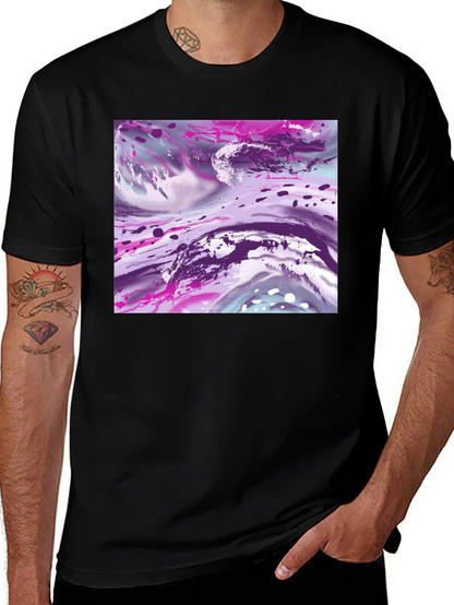 Abstract Art Print Black T-Shirt