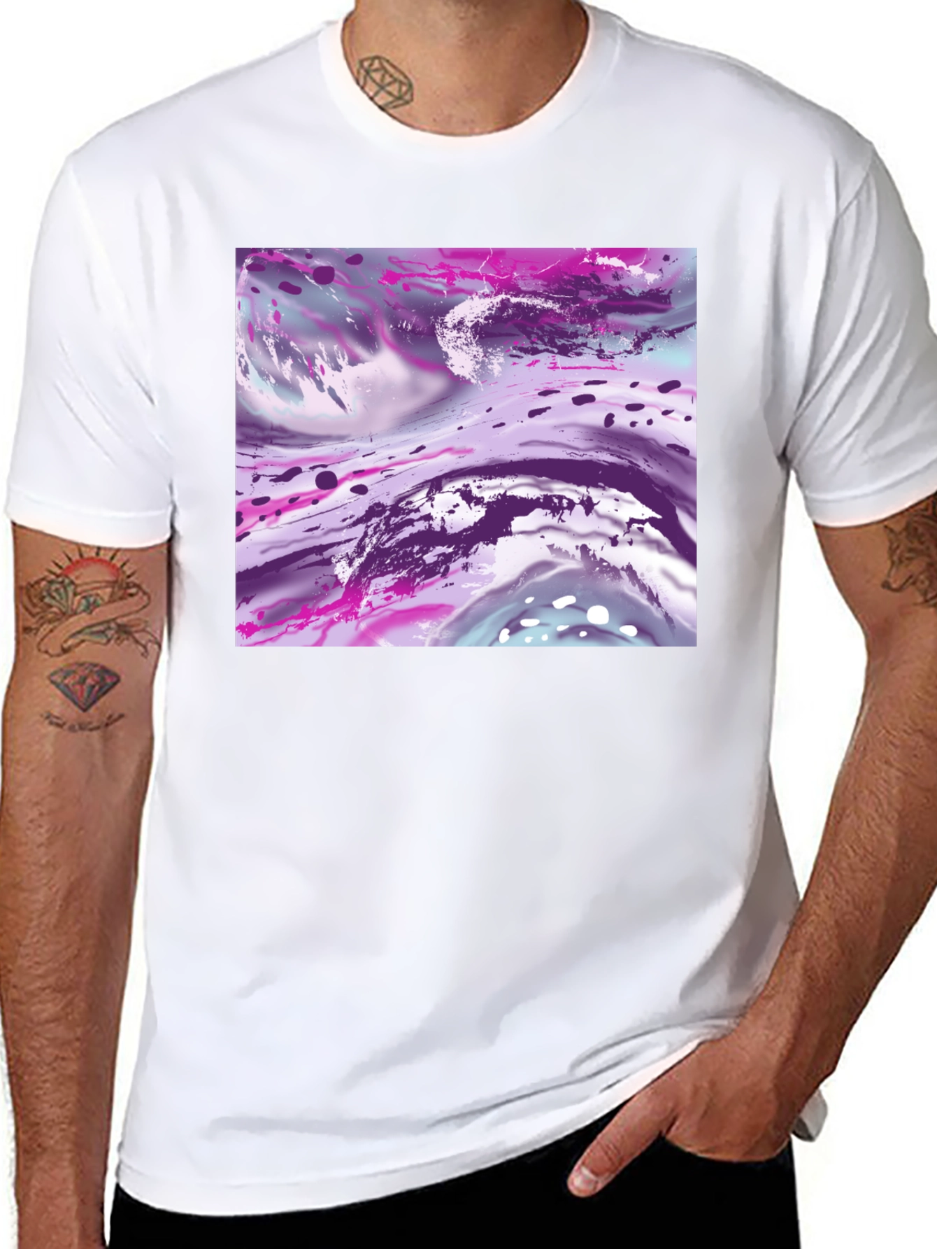 Abstract Art Print Black T-Shirt