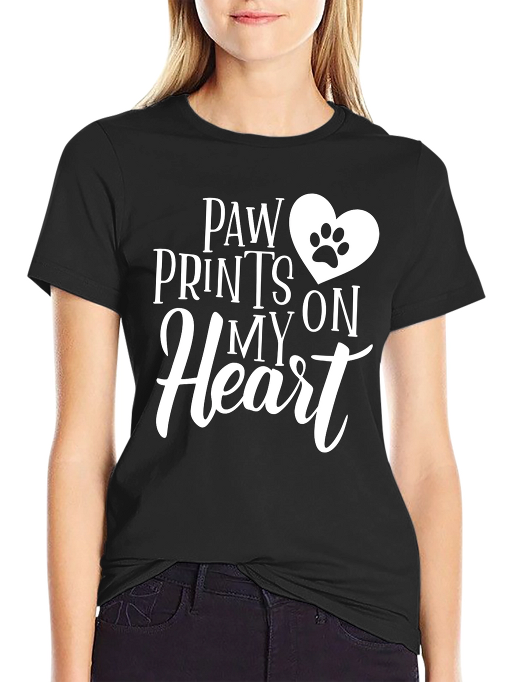 Paw Prints on My Heart Graphic T-Shirt