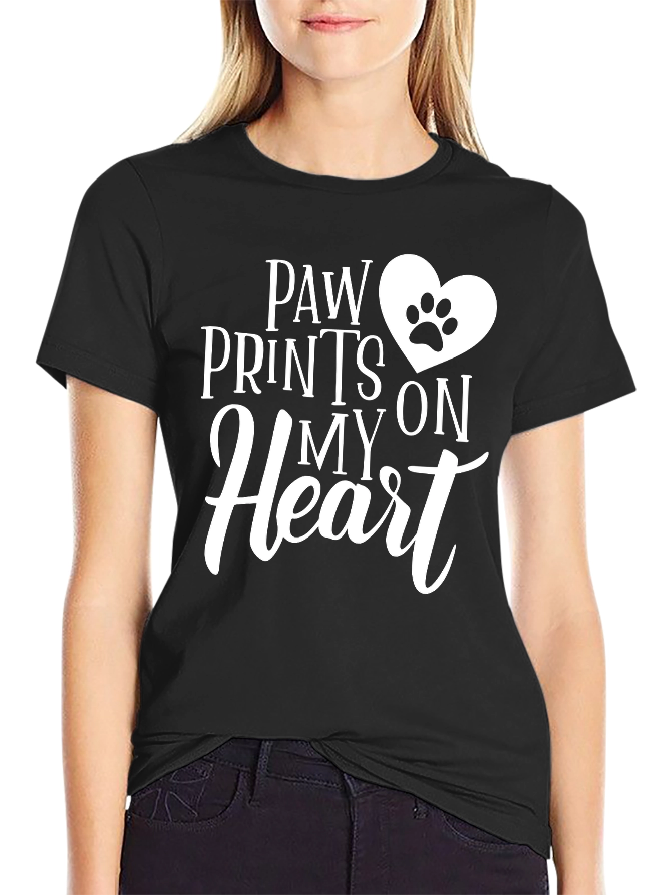 Paw Prints on My Heart Graphic T-Shirt