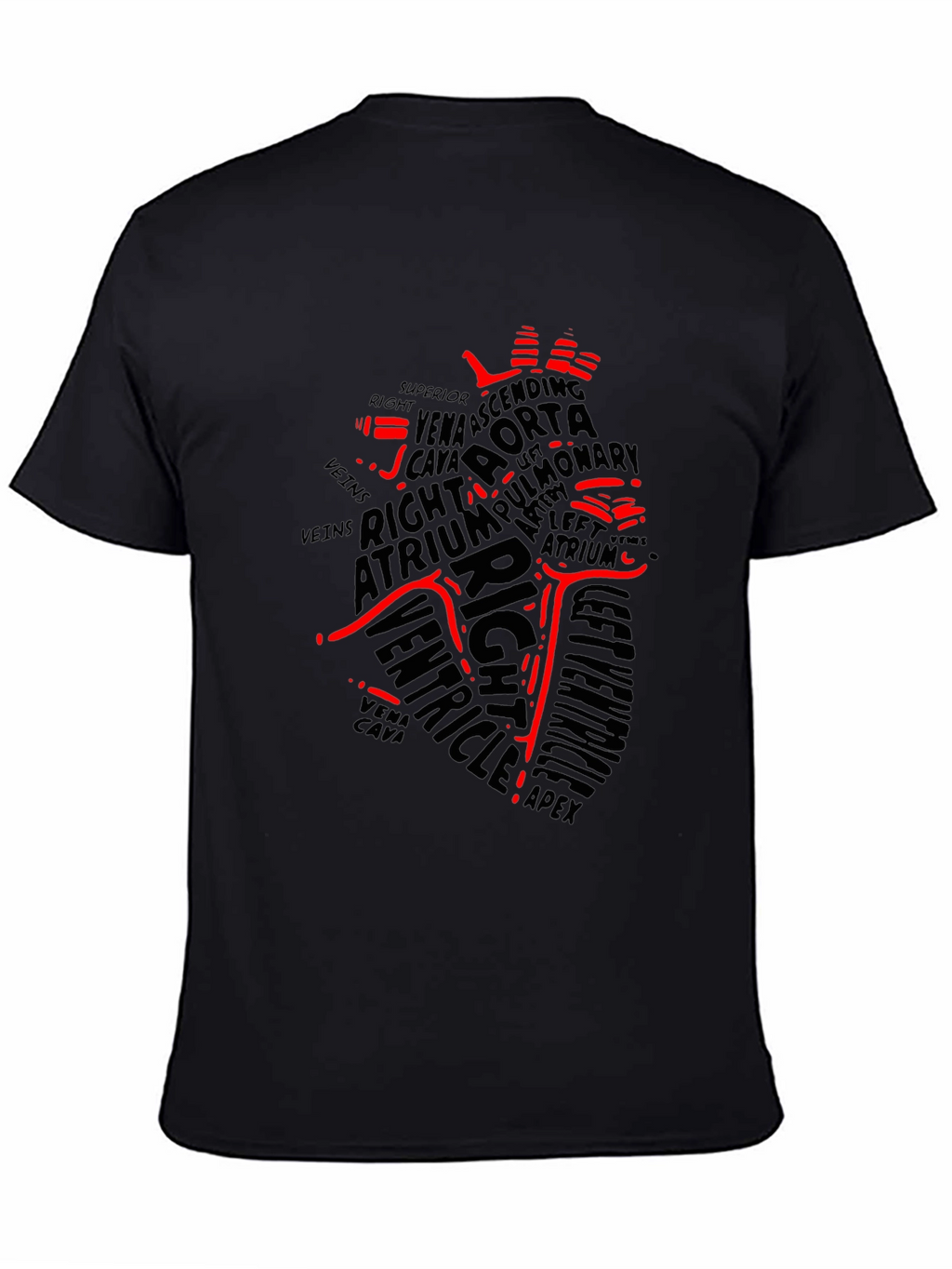 Anatomical Heart Word Art T-Shirt - Black