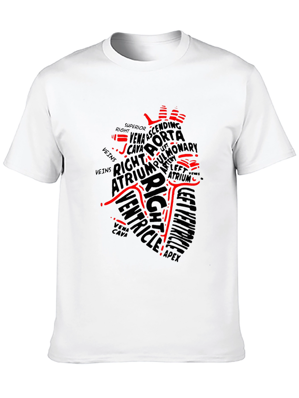 Anatomical Heart Word Art T-Shirt - Black
