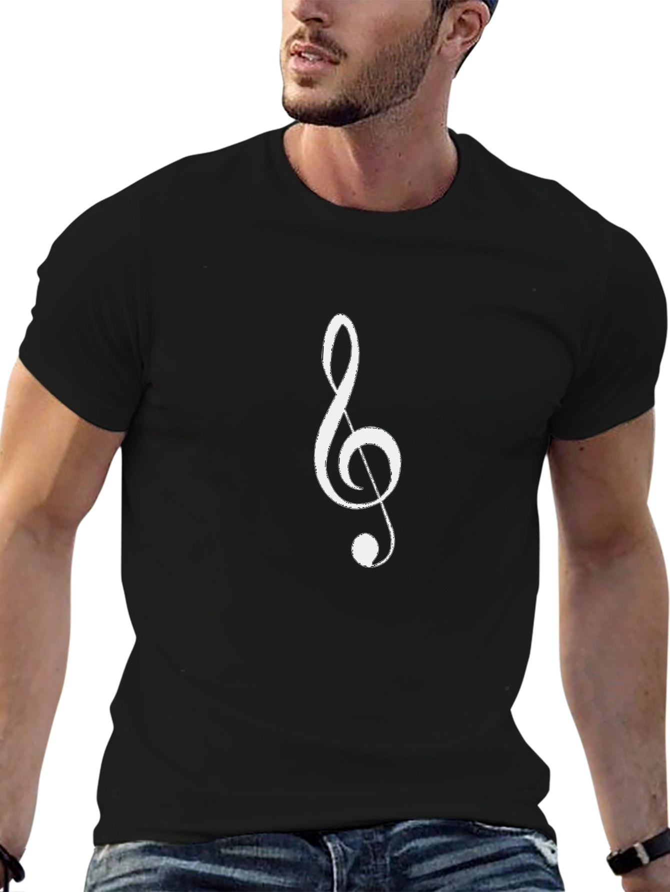 Musical Clef Graphic T-Shirt - Stylish Cotton Tee