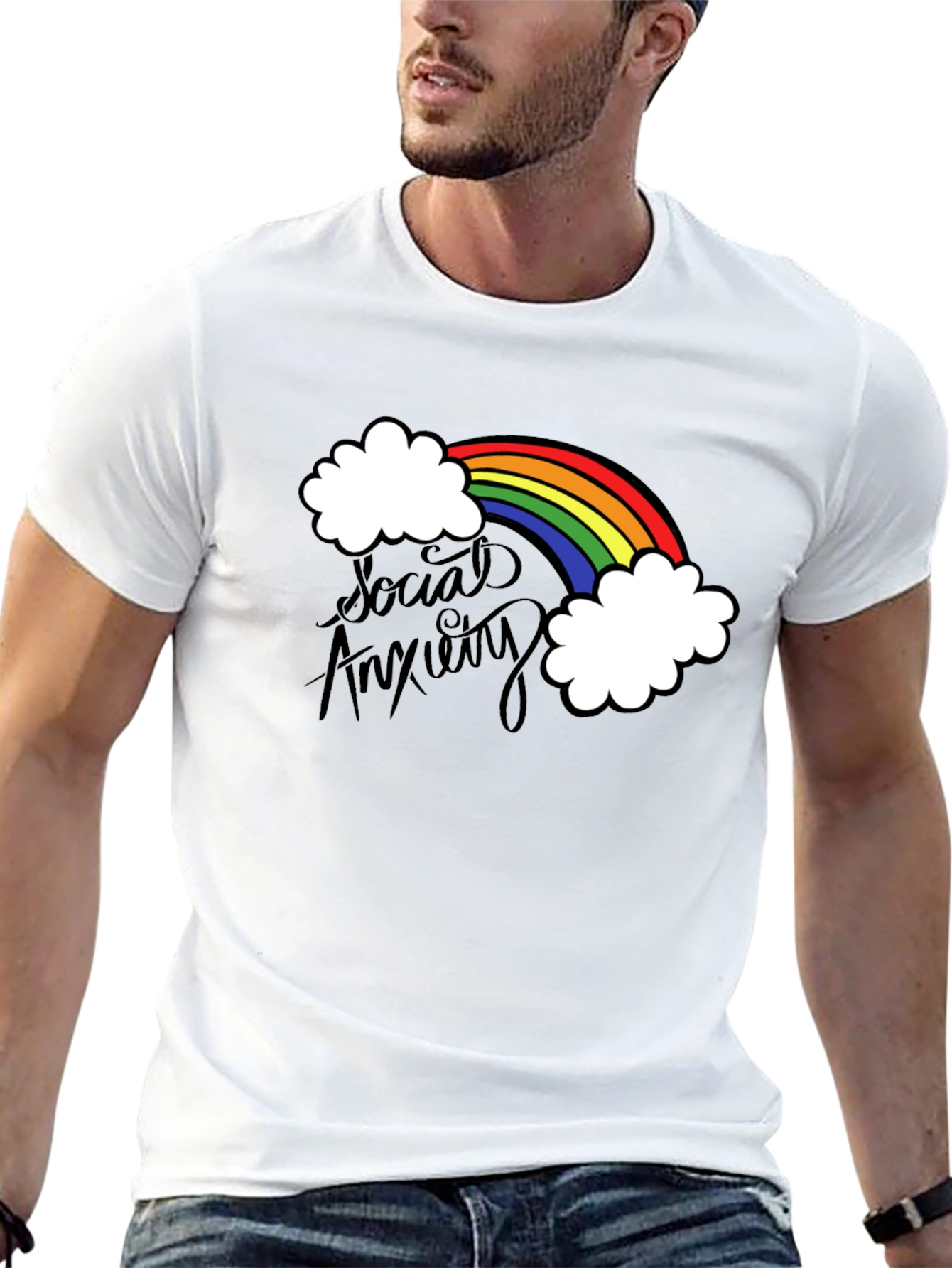 Social Anxiety Rainbow T-Shirt - Soft Cotton Tee