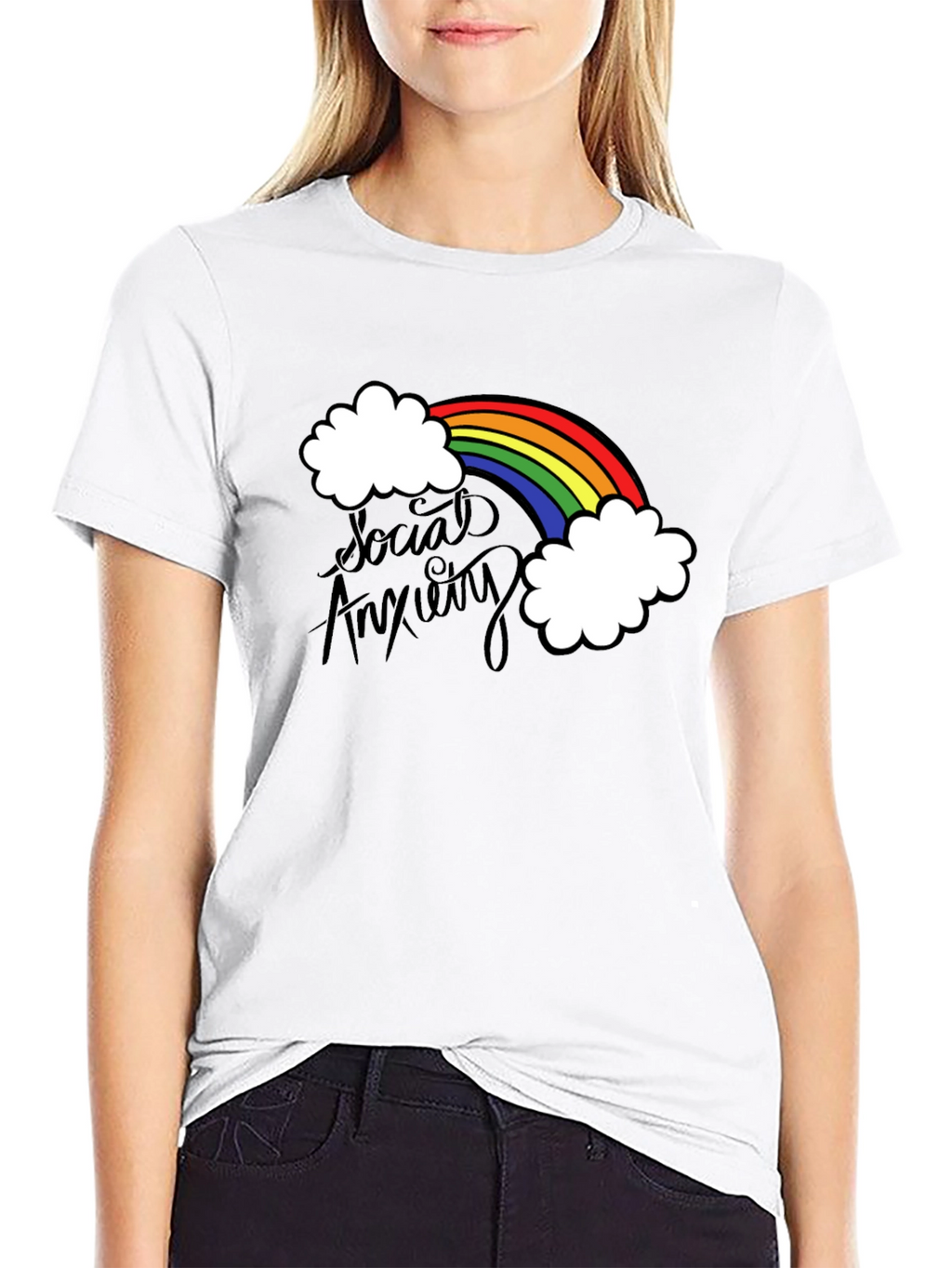 Social Anxiety Rainbow T-Shirt - Soft Cotton Tee