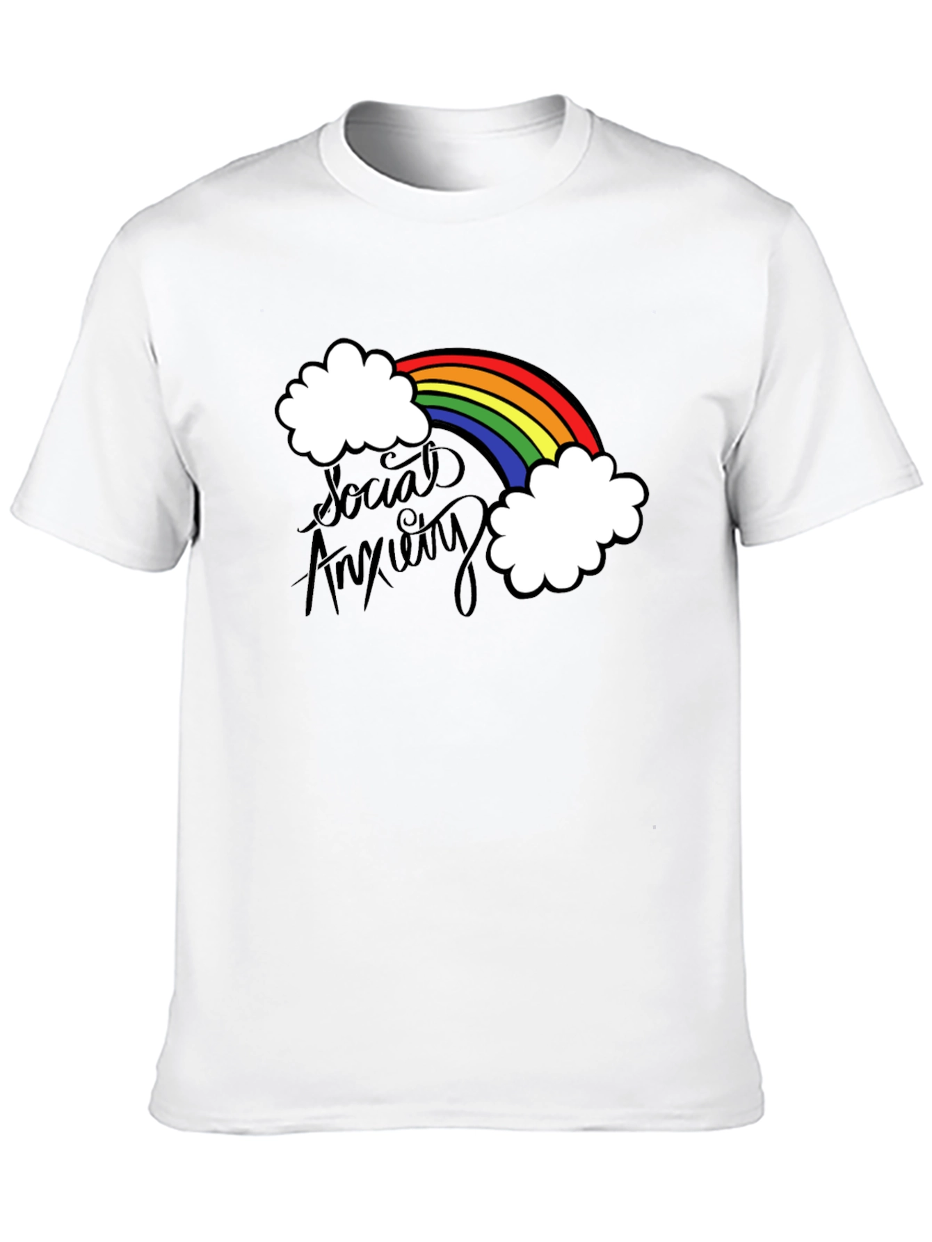 Social Anxiety Rainbow T-Shirt - Soft Cotton Tee