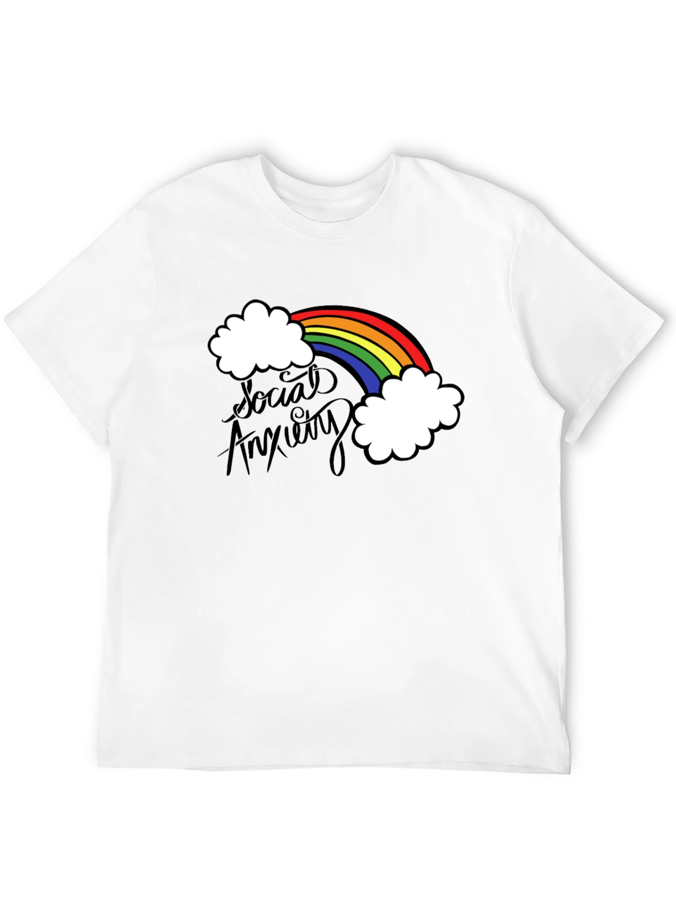 Social Anxiety Rainbow T-Shirt - Soft Cotton Tee