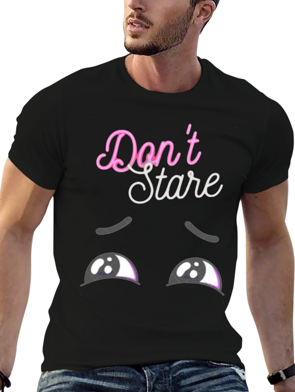 Dont Stare Graphic Tee - Mens Black T-Shirt