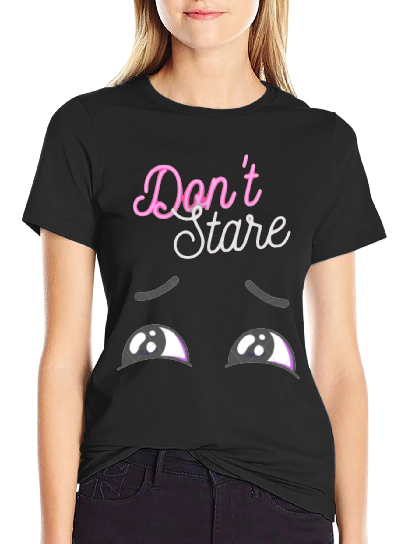 Dont Stare Graphic Tee - Mens Black T-Shirt