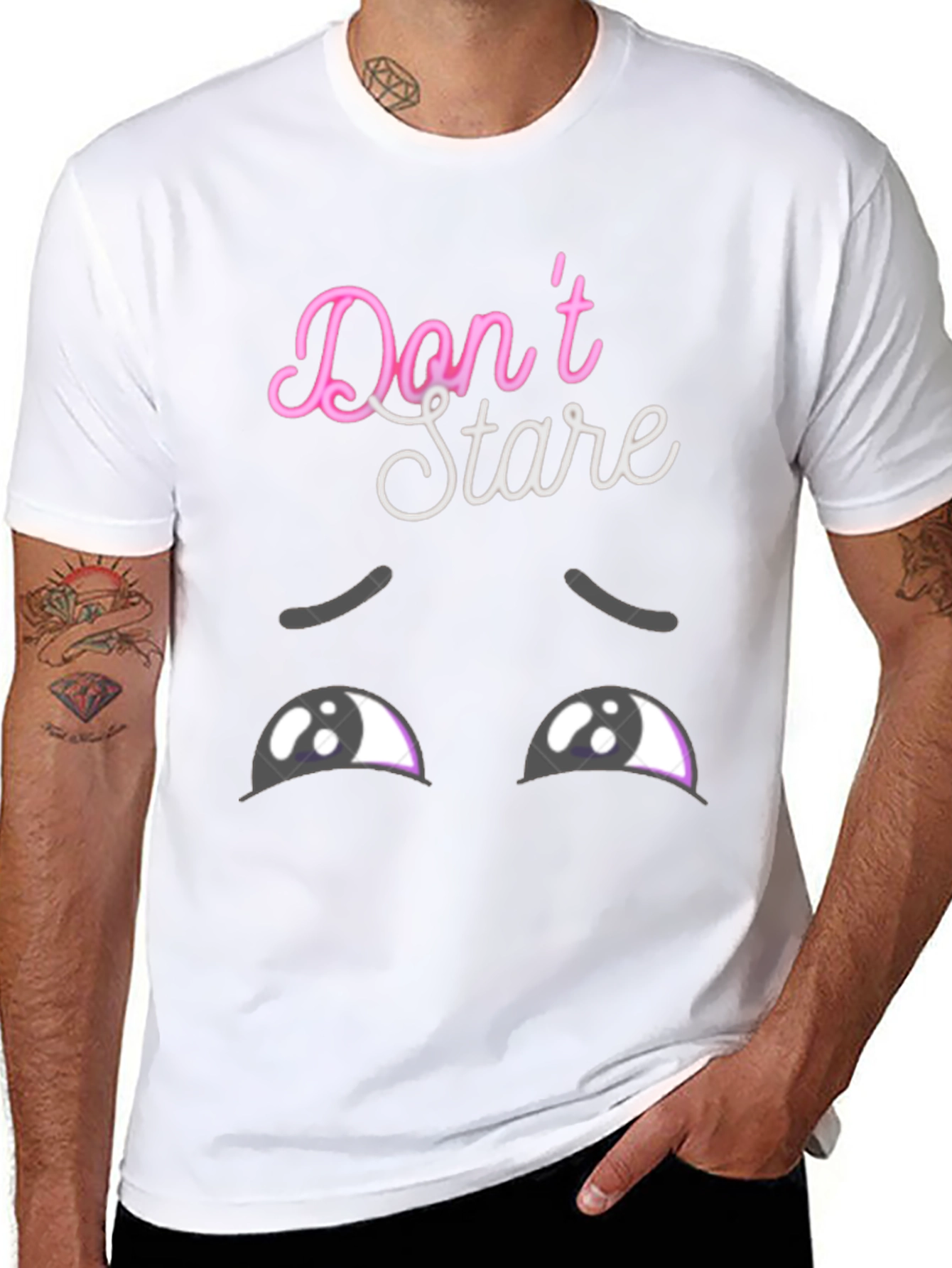 Dont Stare Graphic Tee - Mens Black T-Shirt