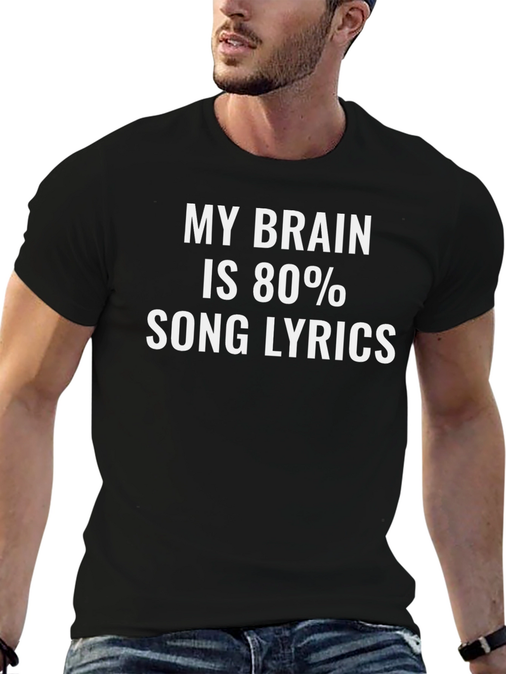 Song Lyrics Brain T-Shirt: Music Lover Tee