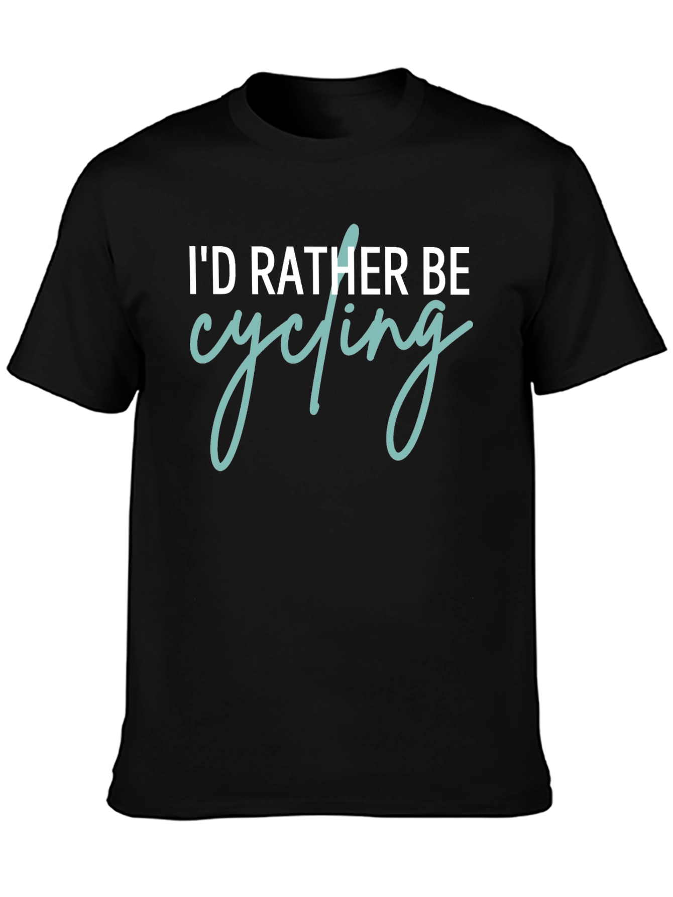 Id Rather Be Cycling Graphic Tee - Black Cotton