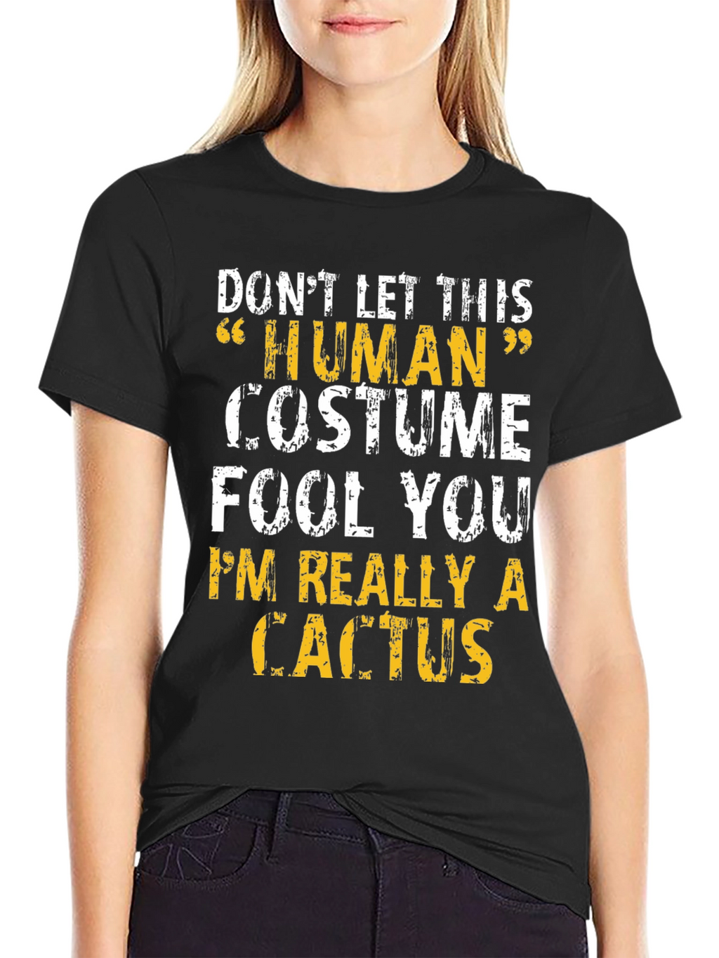 Human Costume Cactus T-Shirt - Funny Graphic Tee