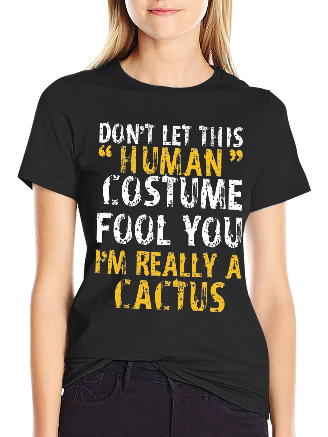 Human Costume Cactus T-Shirt - Funny Graphic Tee