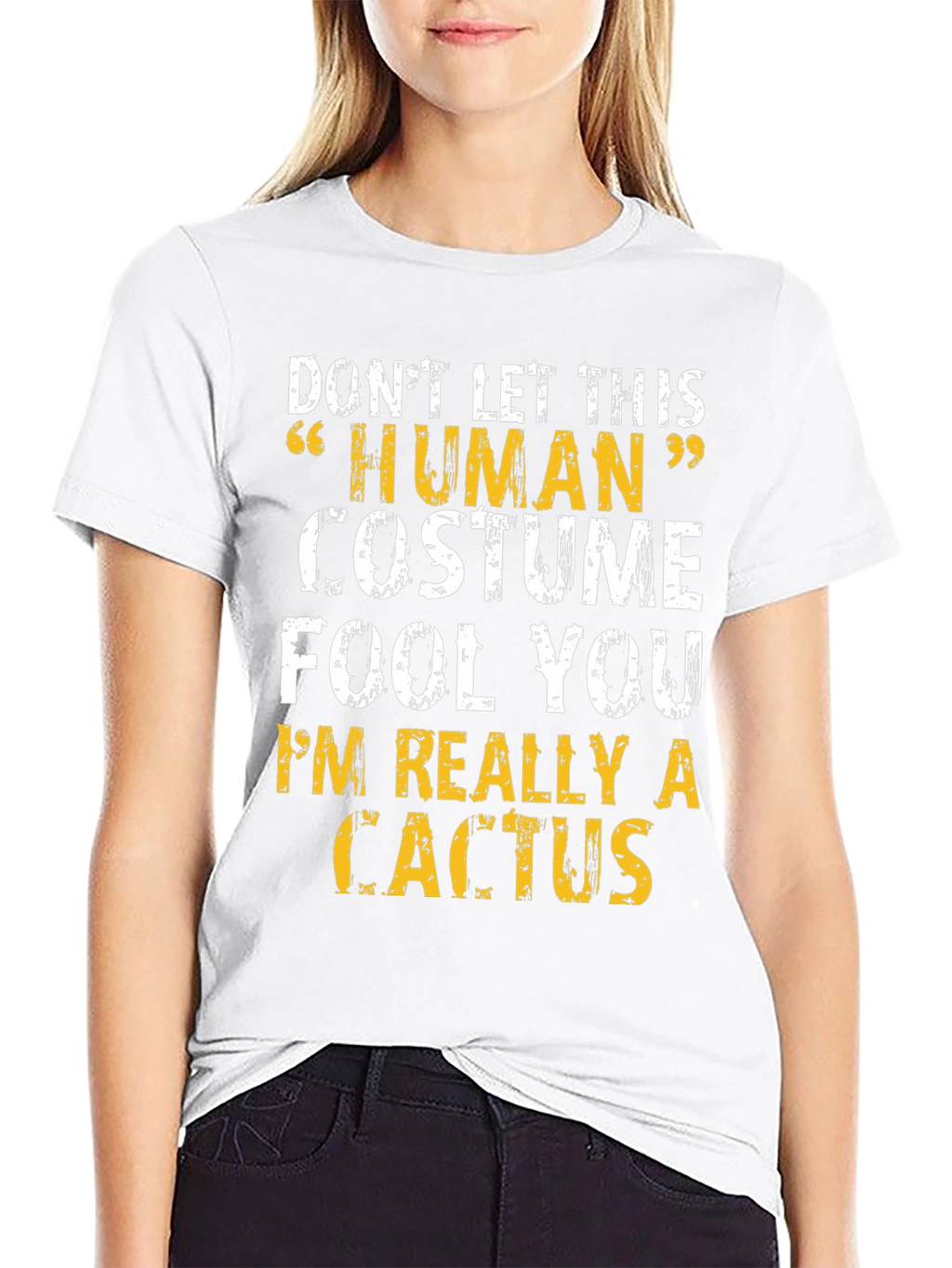 Human Costume Cactus T-Shirt - Funny Graphic Tee