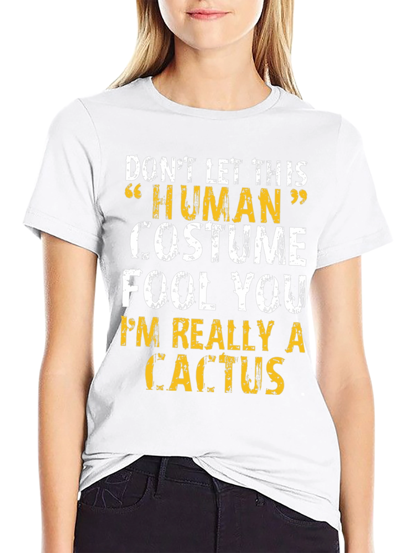 Human Costume Cactus T-Shirt - Funny Graphic Tee