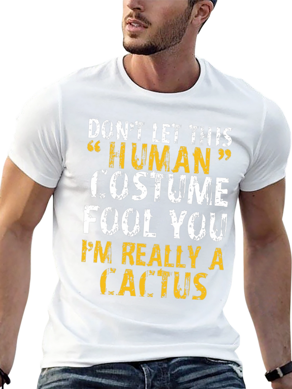 Human Costume Cactus T-Shirt - Funny Graphic Tee