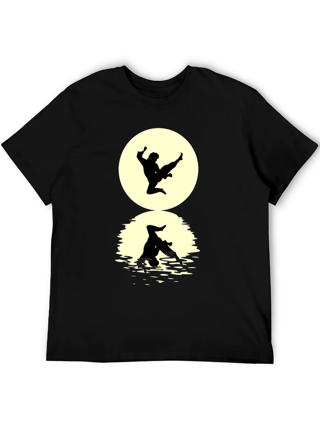 Karate Silhouette Graphic Black T-Shirt