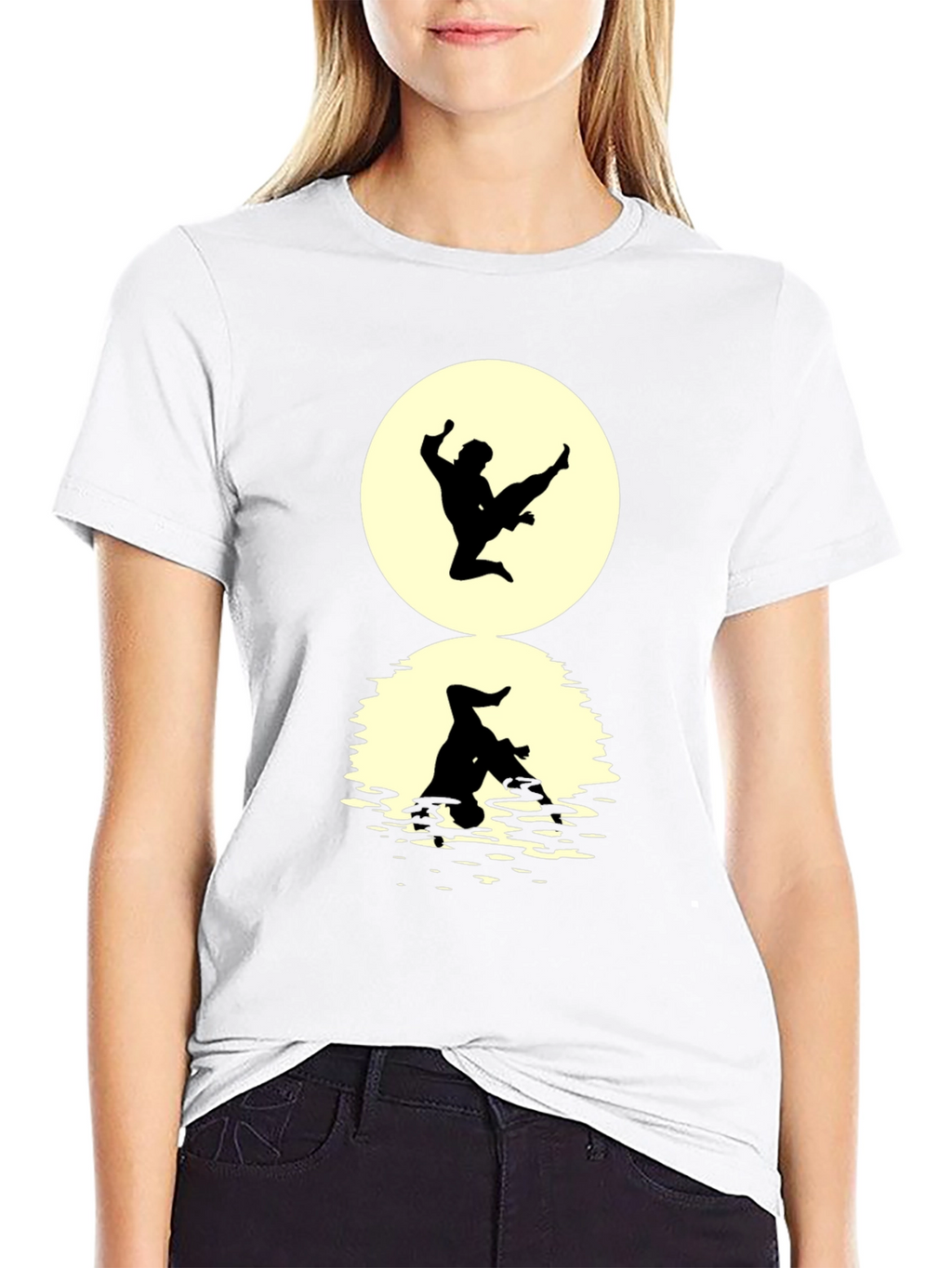 Karate Silhouette Graphic Black T-Shirt