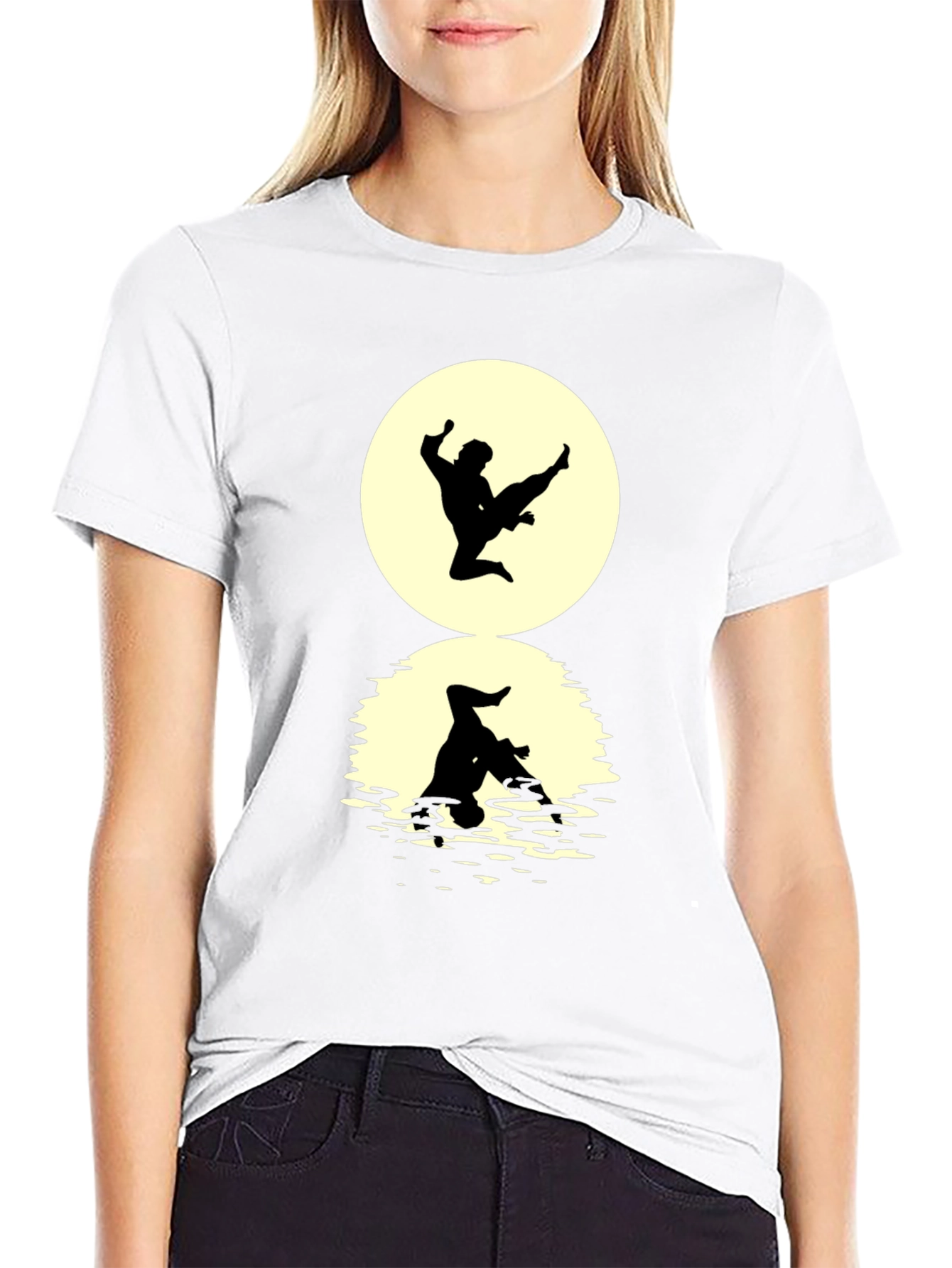 Karate Silhouette Graphic Black T-Shirt