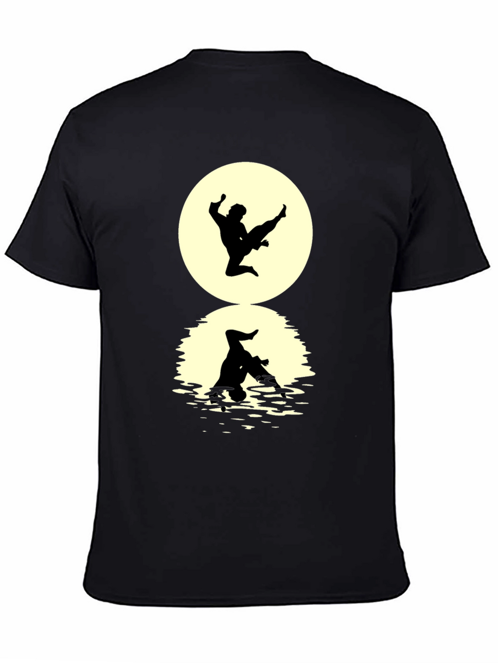Karate Silhouette Graphic Black T-Shirt
