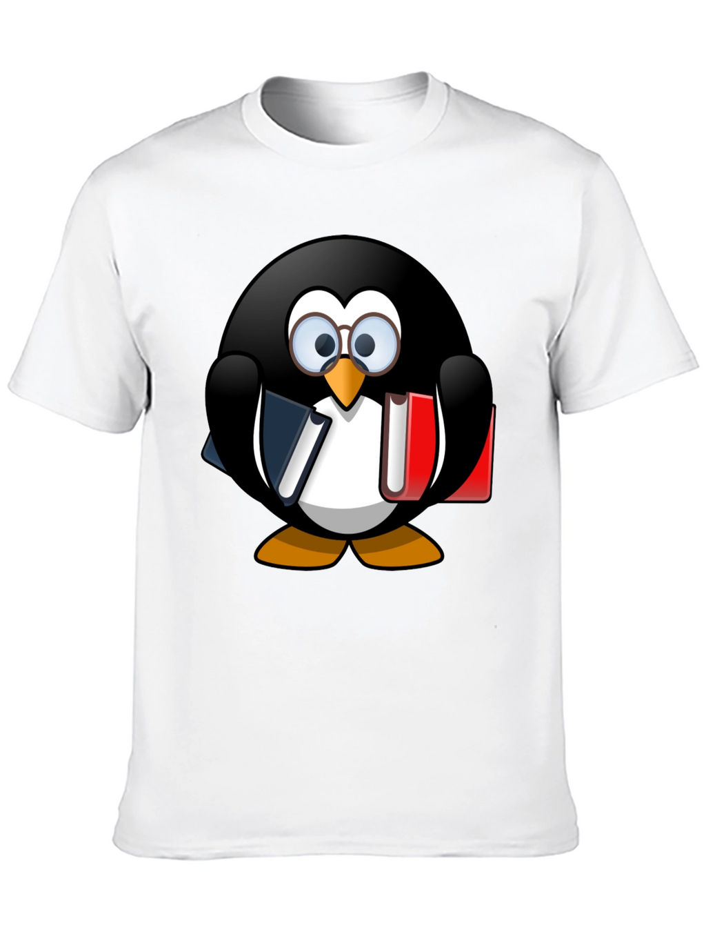 Penguin Bookworm Graphic T-Shirt - Unisex Casual Tee