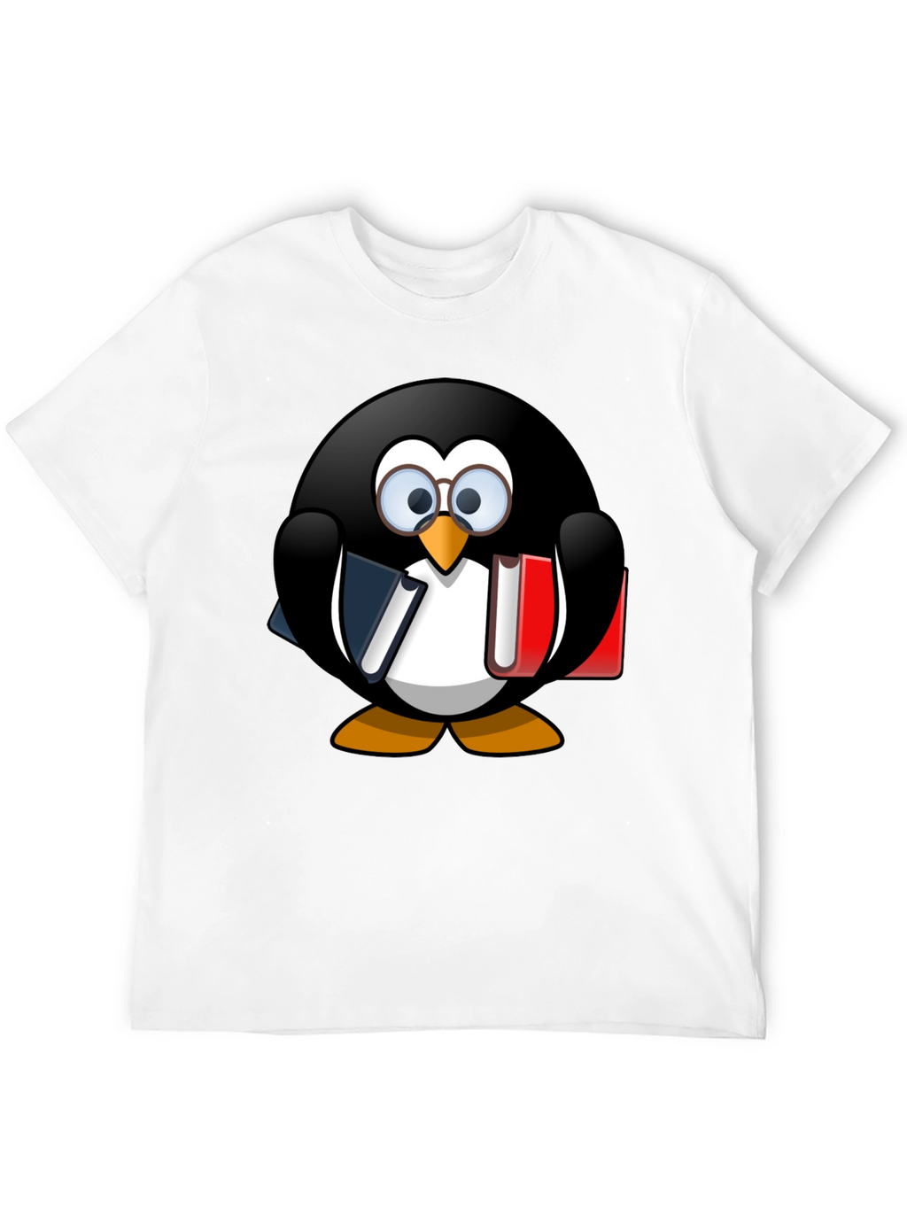 Penguin Bookworm Graphic T-Shirt - Unisex Casual Tee