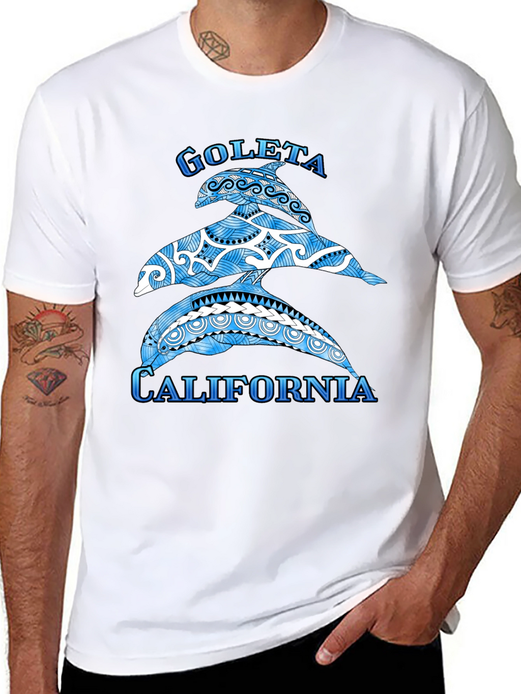 Goleta California Dolphin T-Shirt - Black