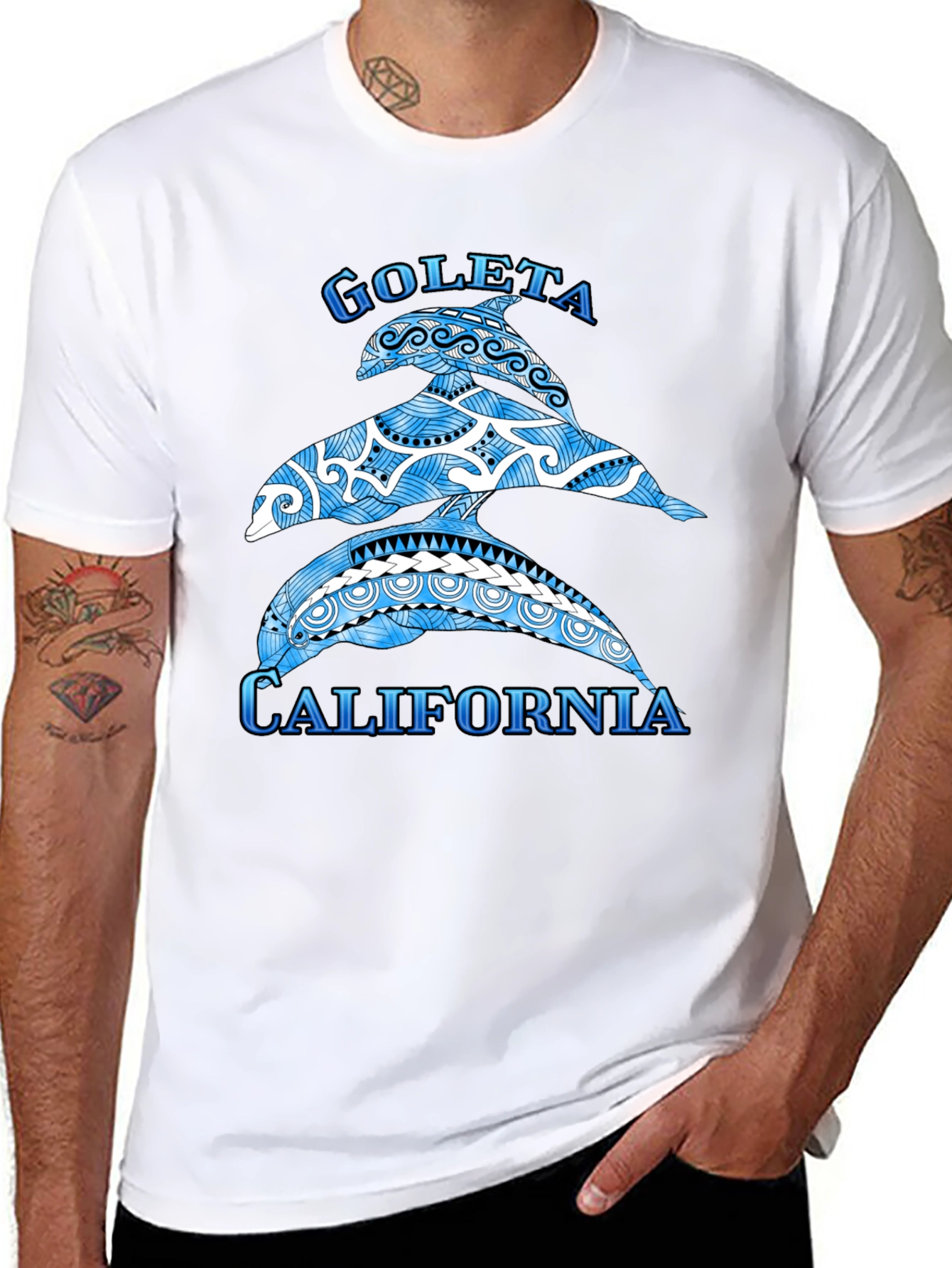 Goleta California Dolphin T-Shirt - Black