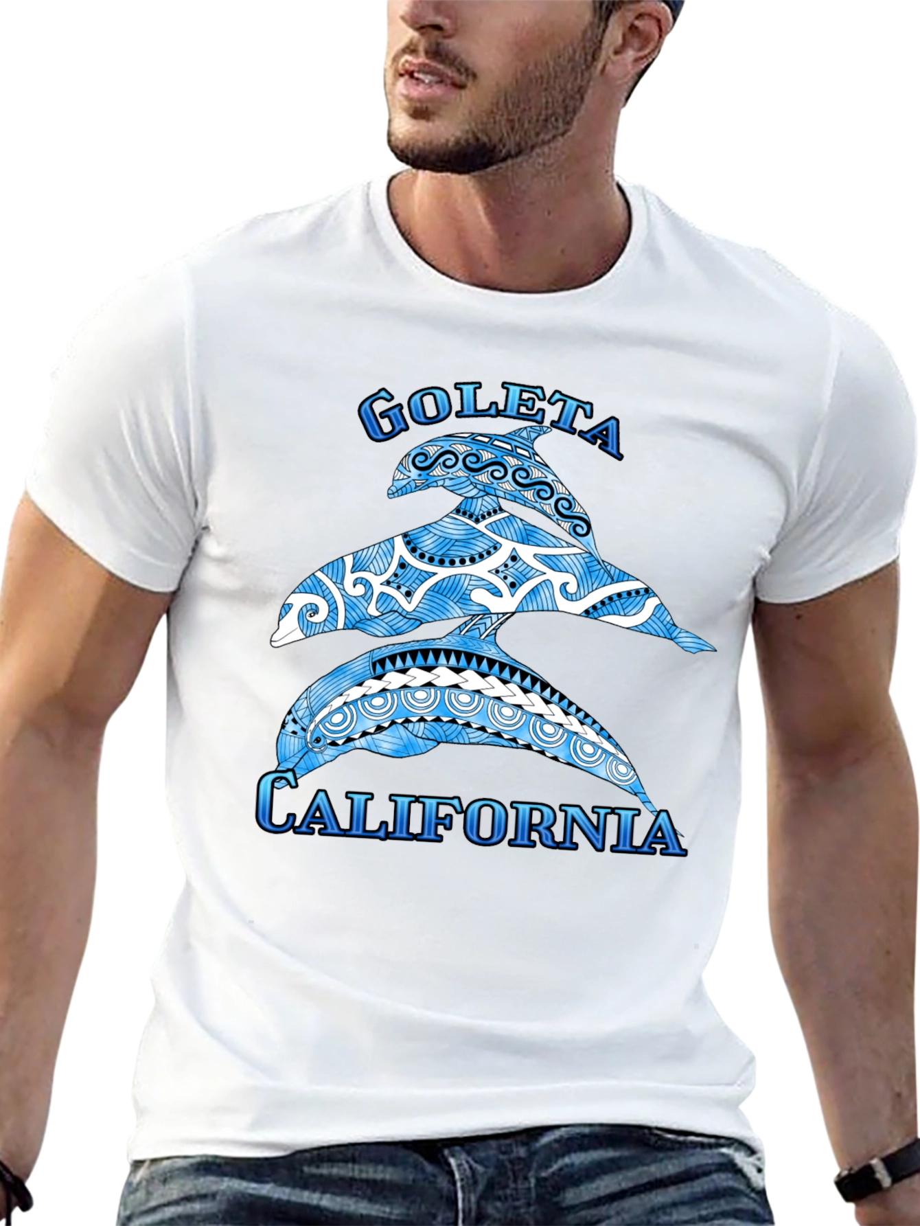 Goleta California Dolphin T-Shirt - Black