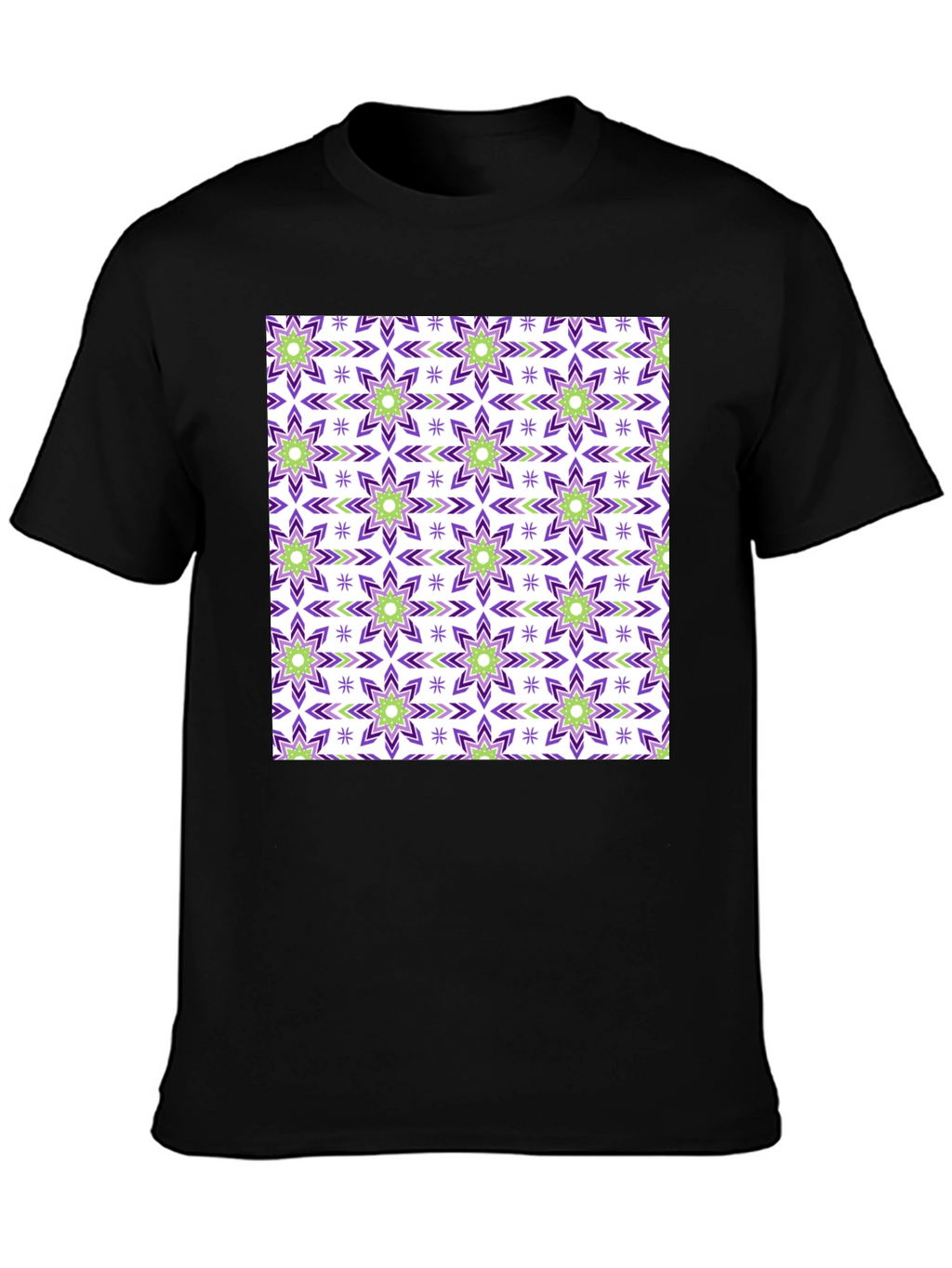 Patterned Crew Neck T-Shirt