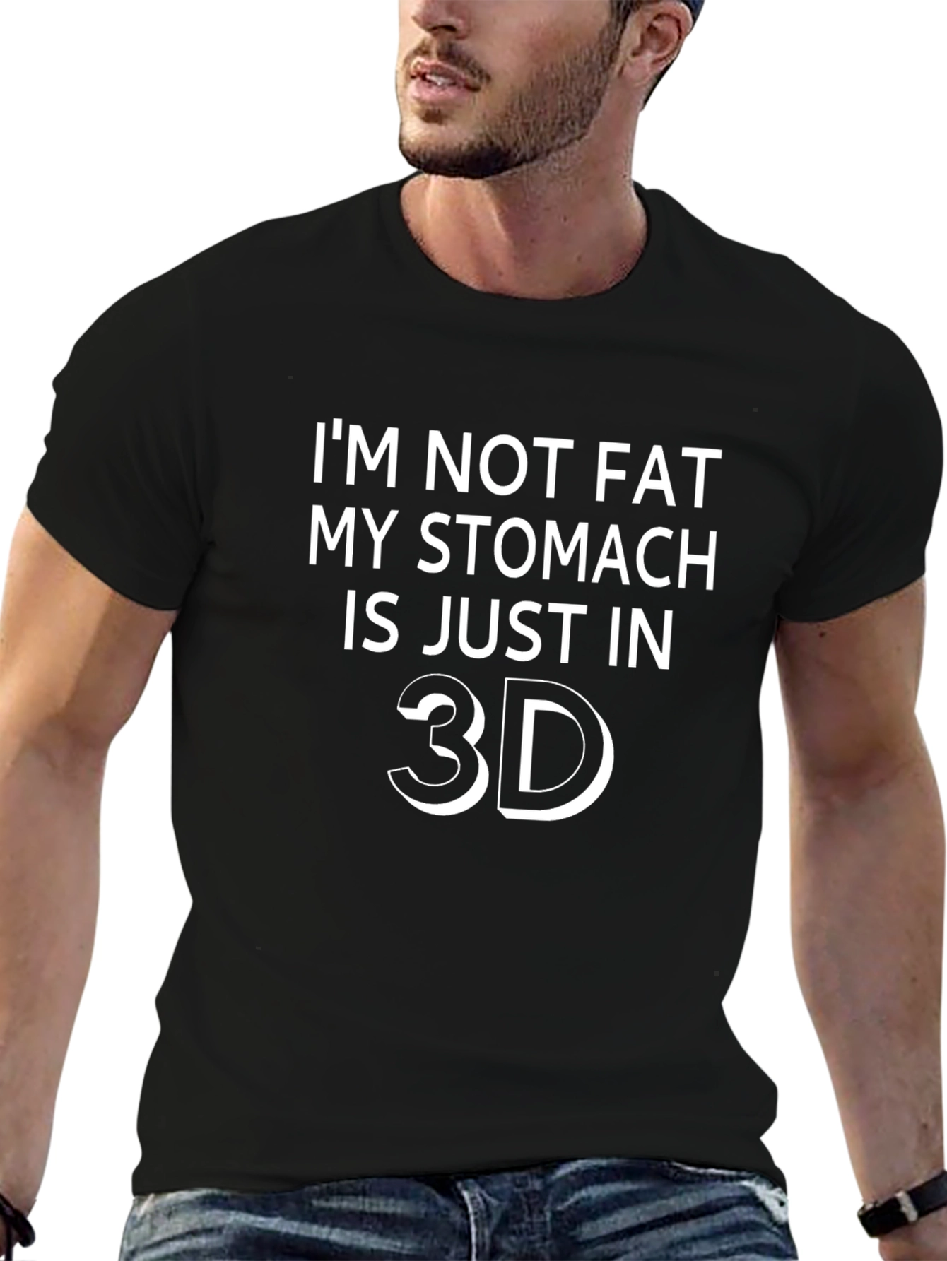 Funny 3D Stomach Graphic T-Shirt