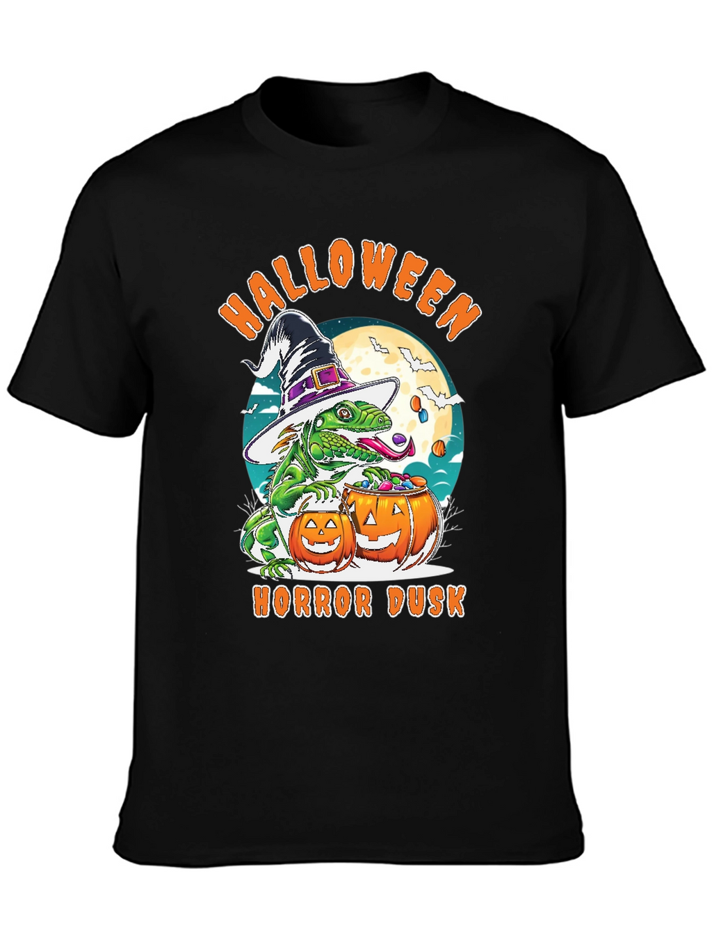Halloween Lizard T-Shirt: Horror Dusk Design