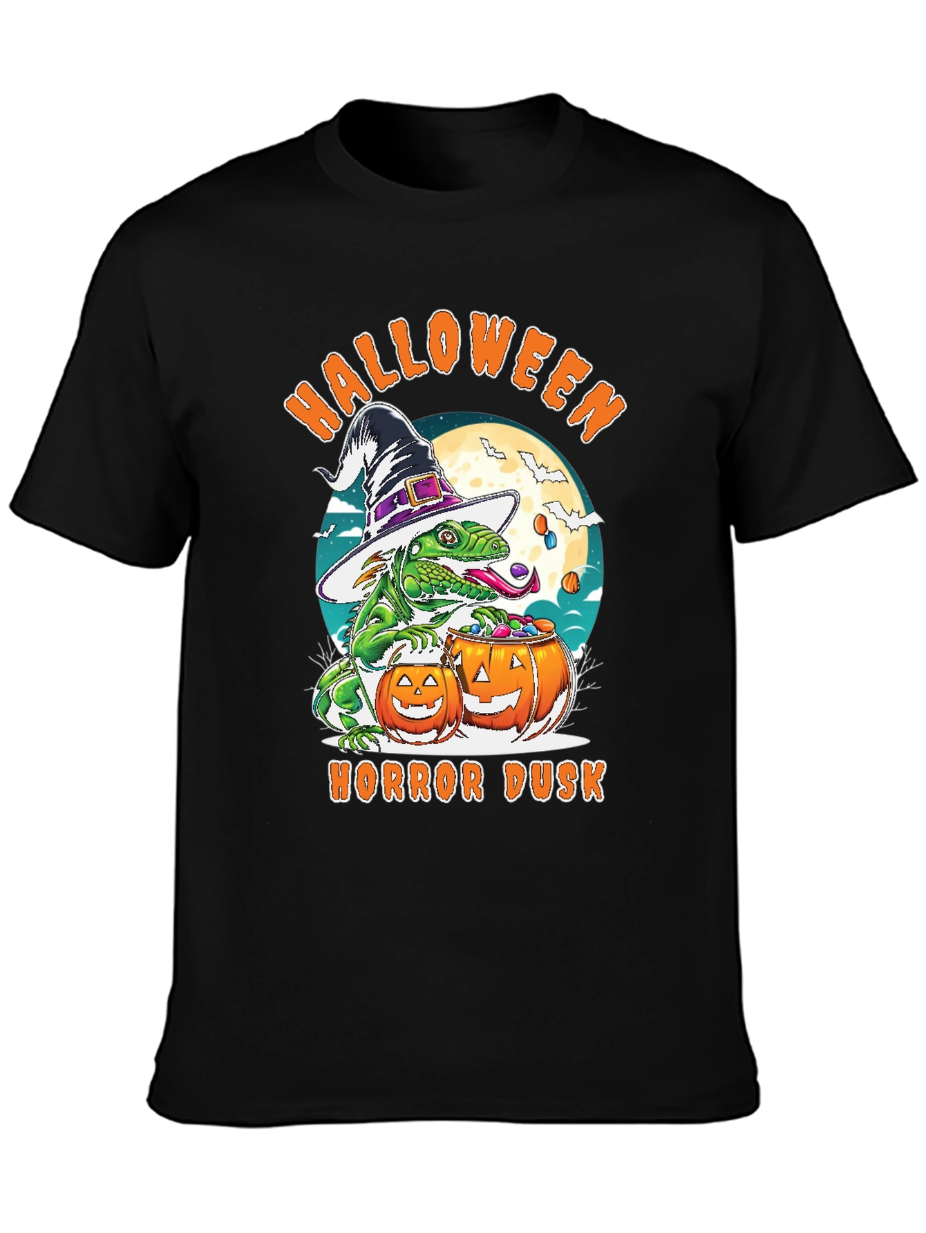 Halloween Lizard T-Shirt: Horror Dusk Design