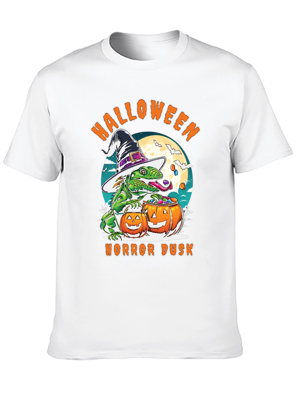 Halloween Lizard T-Shirt: Horror Dusk Design