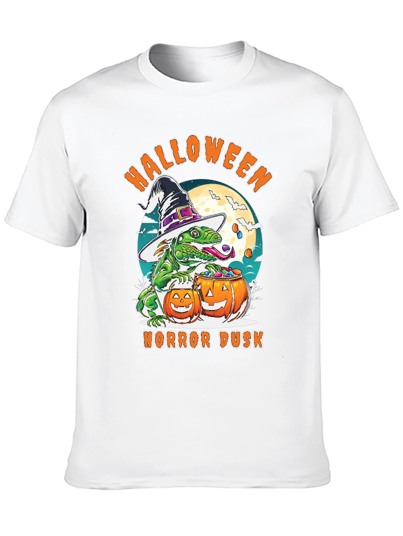 Halloween Lizard T-Shirt: Horror Dusk Design