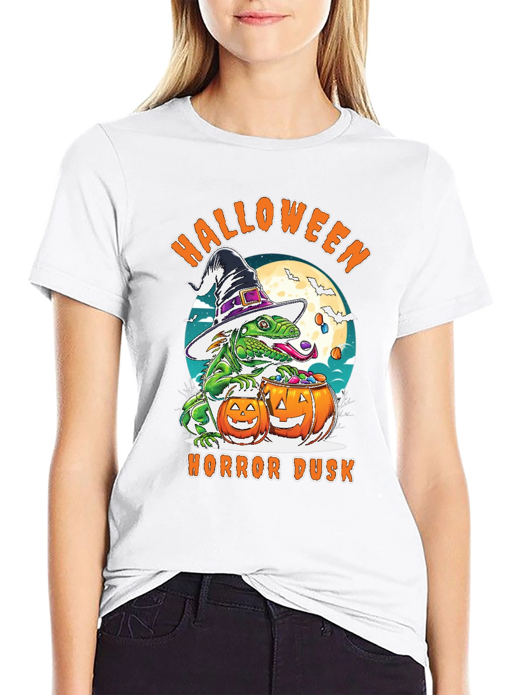 Halloween Lizard T-Shirt: Horror Dusk Design